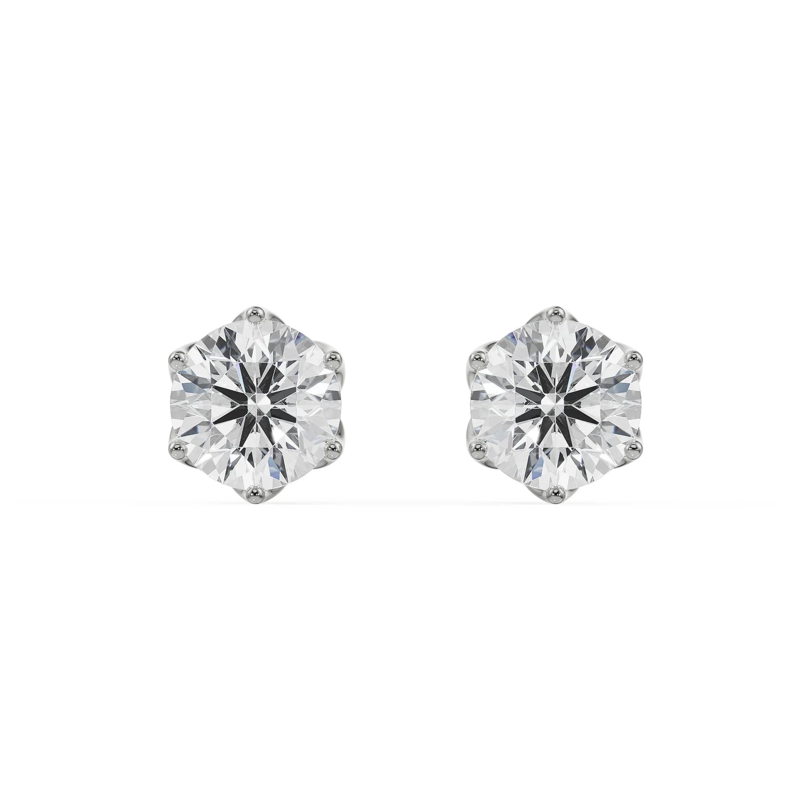 1 CT Petal Lab Grown Diamond Solitaire Studs_in-stock