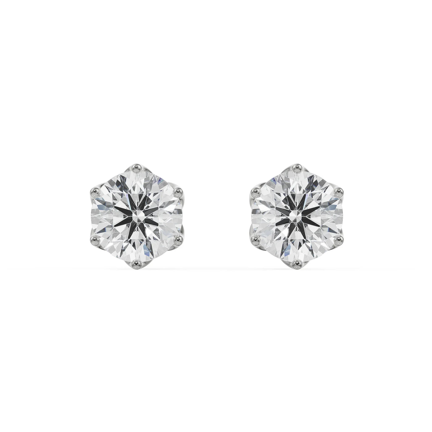 1 CT Petal Lab Grown Diamond Solitaire Studs 9KT