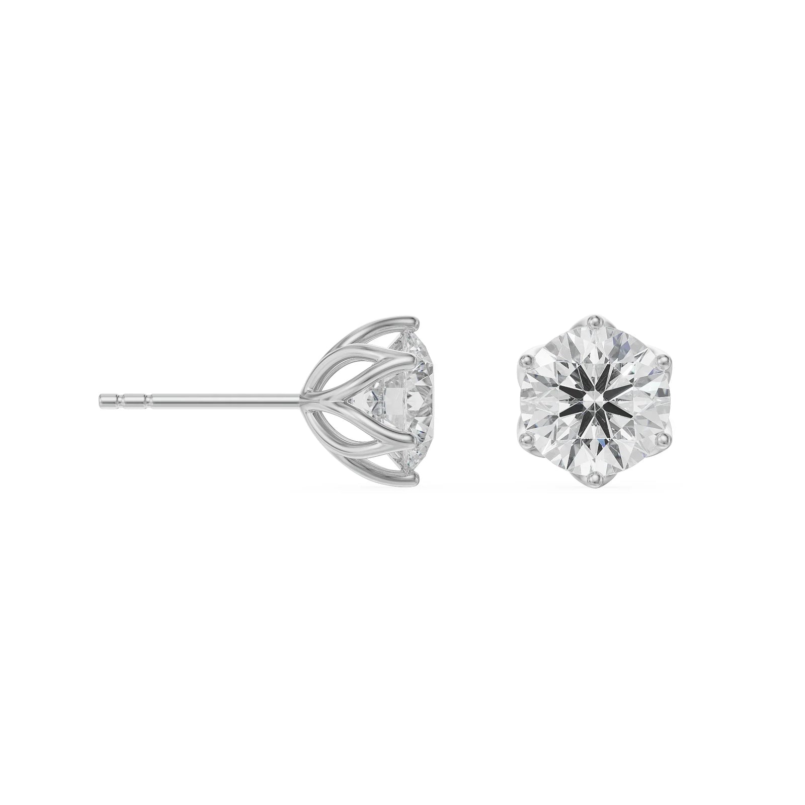 1 CT Petal Lab Grown Diamond Solitaire Studs 9KT