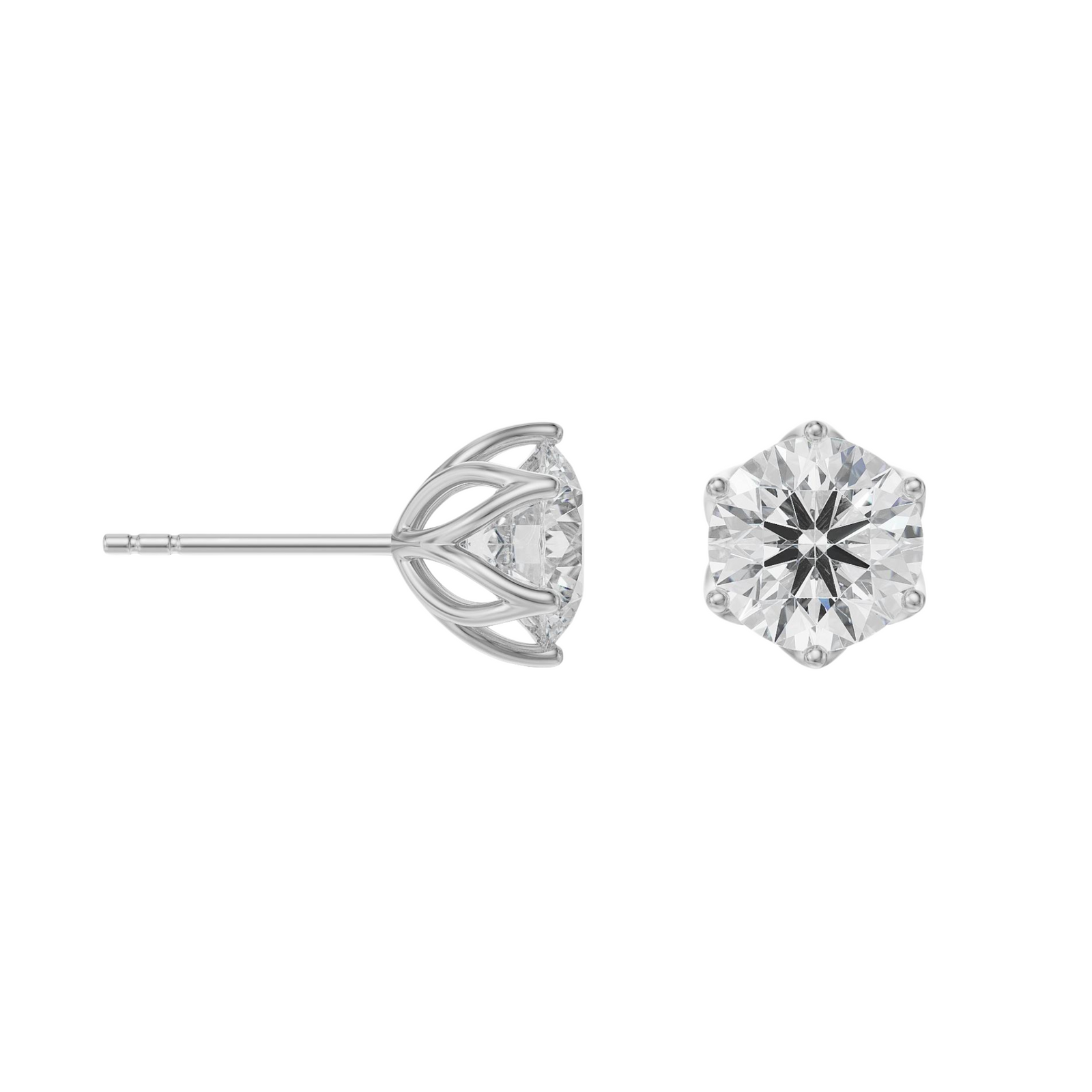 1.5 CT Petal Solitaire Studs Prospective View