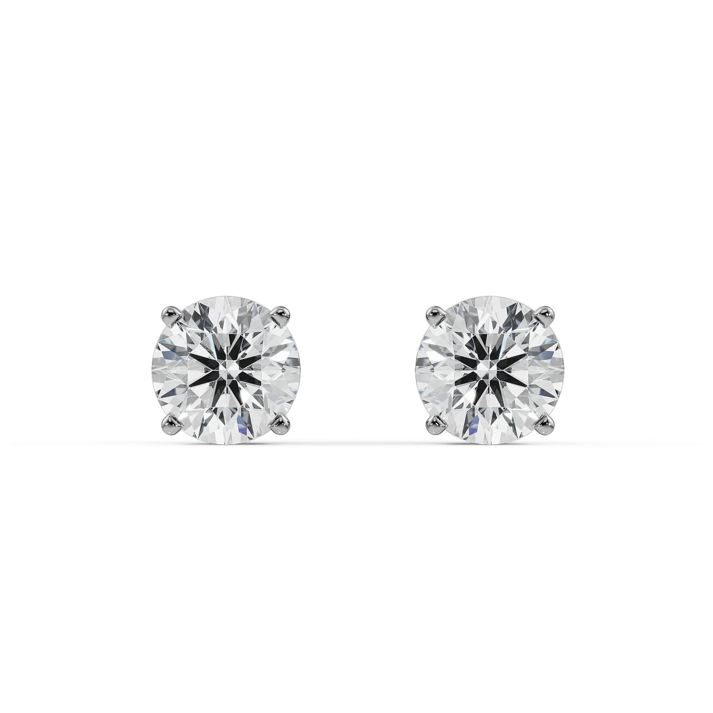 Lab-Grown 1 CT Classic Round Diamond Studs 9KT