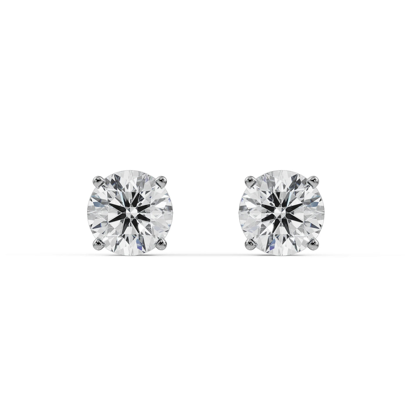 2 CT Classic Round Diamond Studs 9KT