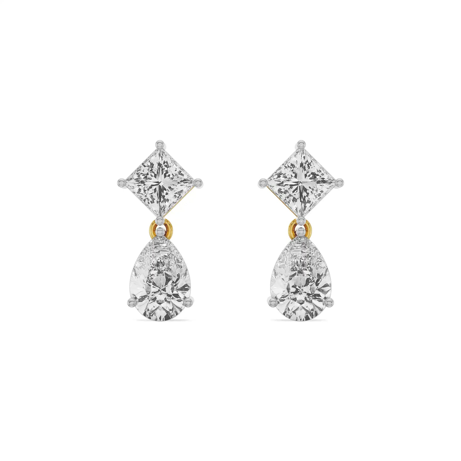 Princess Pear Drop Earrings Front View