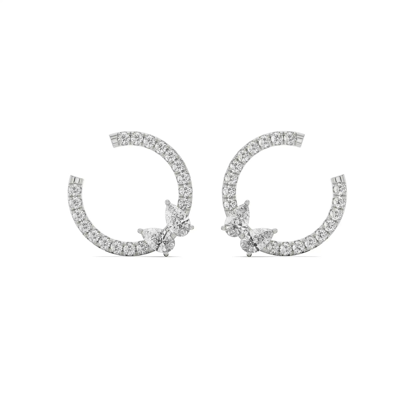 Pretty Pear Lab Grown Diamond Hoops 9KT