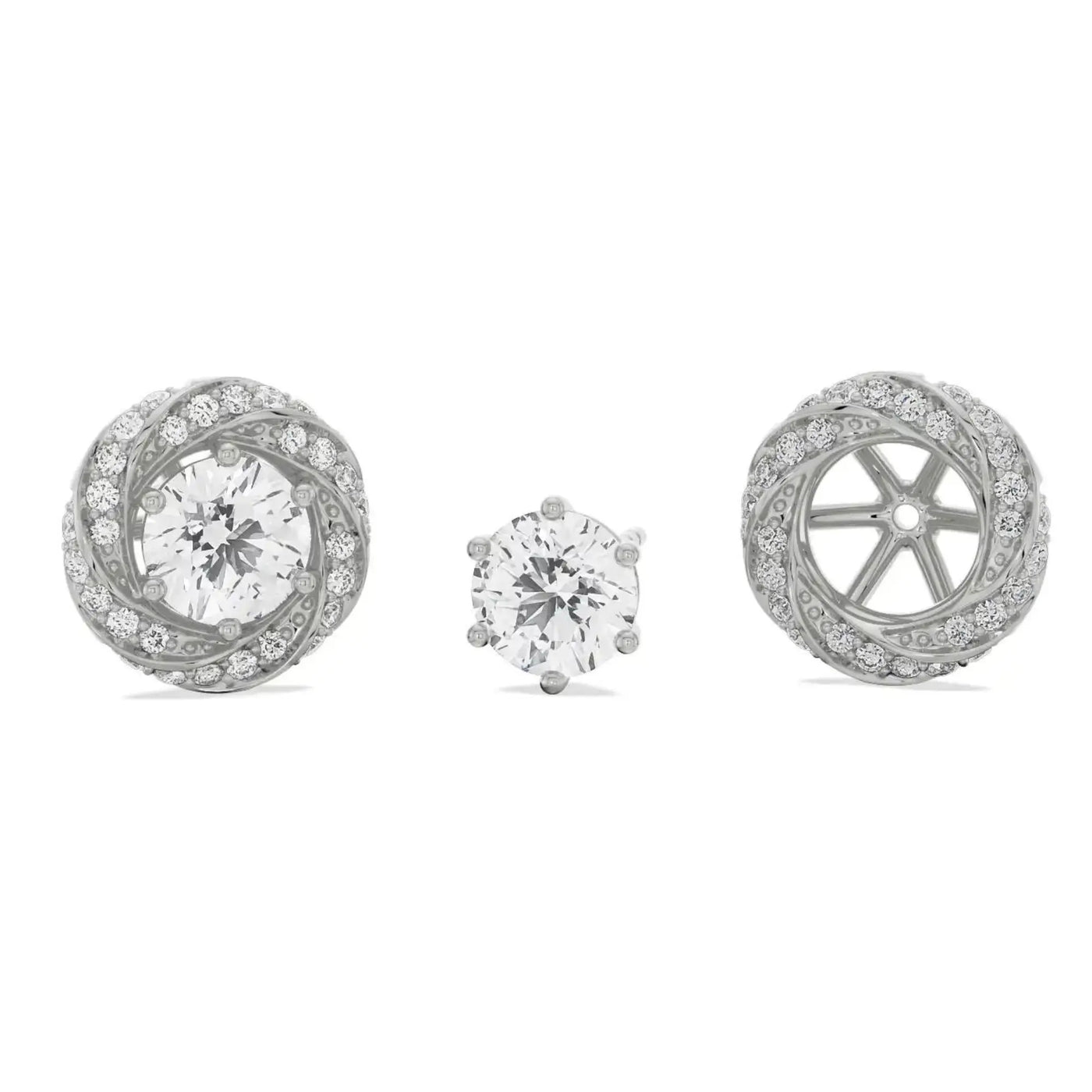0.50 CT Swirl Detachable Lab Diamond Studs 9KT