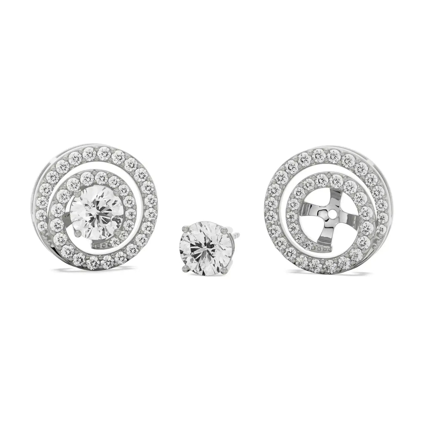 0.50 CT Spiral Detachable Lab Diamond Studs 9KT
