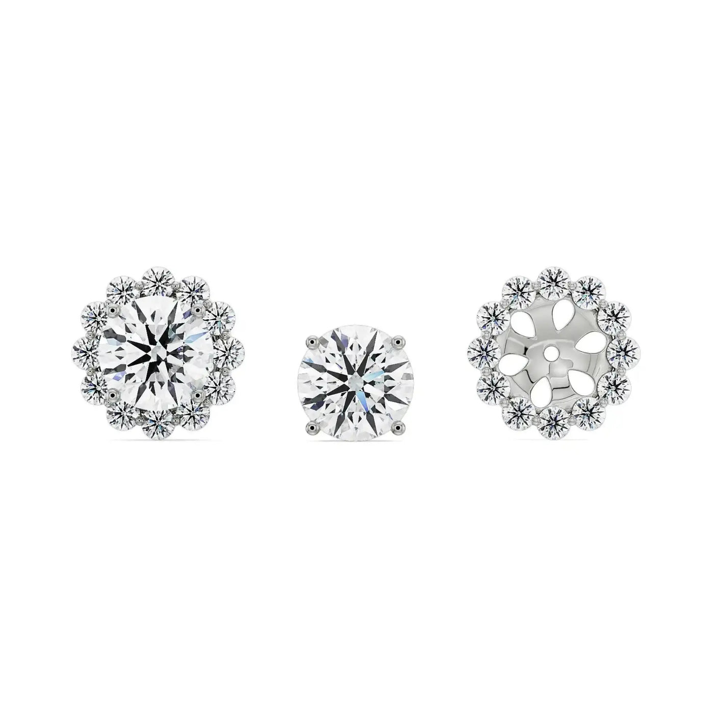 0.50 CT Sunflower Detachable Lab Diamond Studs 9KT
