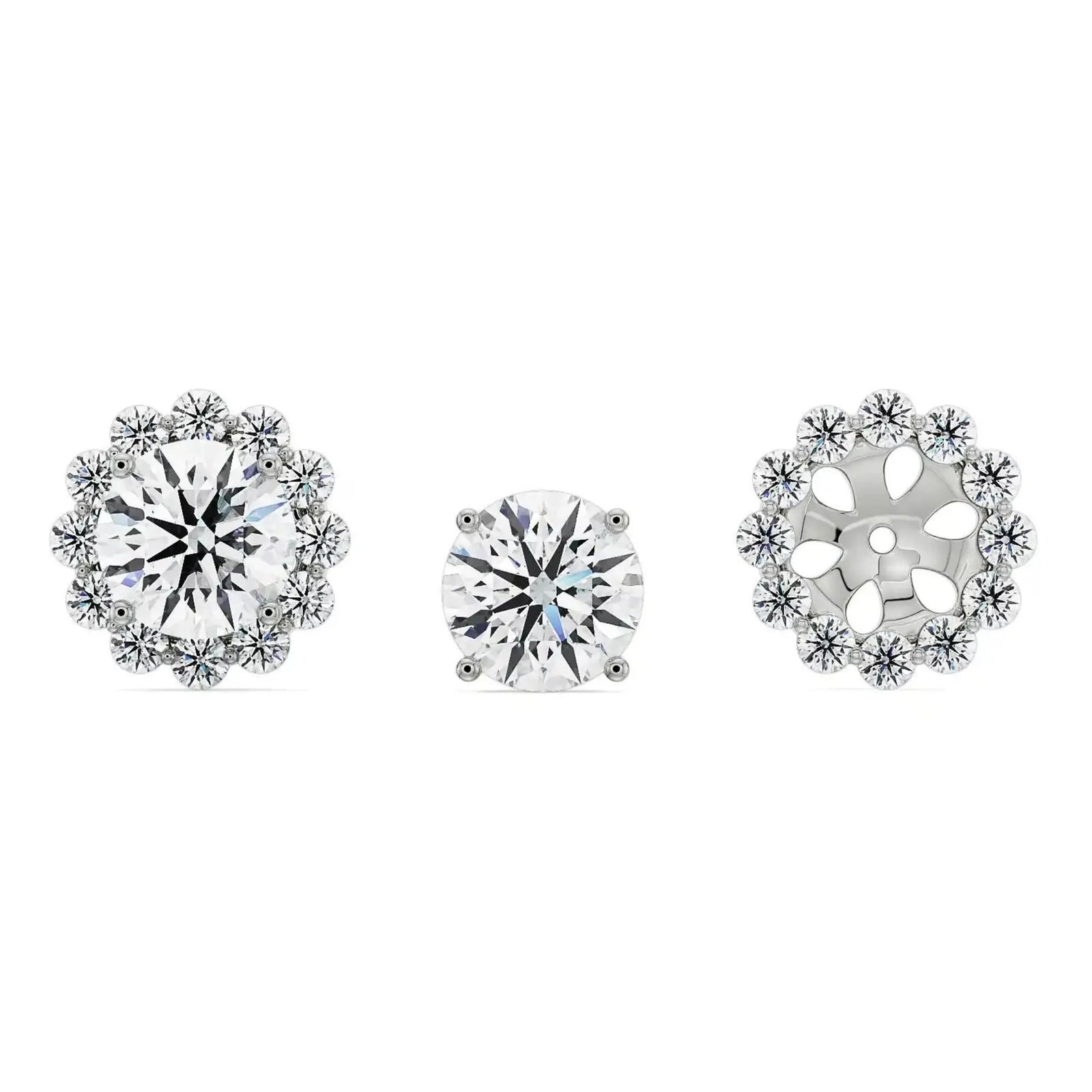 1 CT Sunflower Detachable Lab Diamond Studs_in-stock