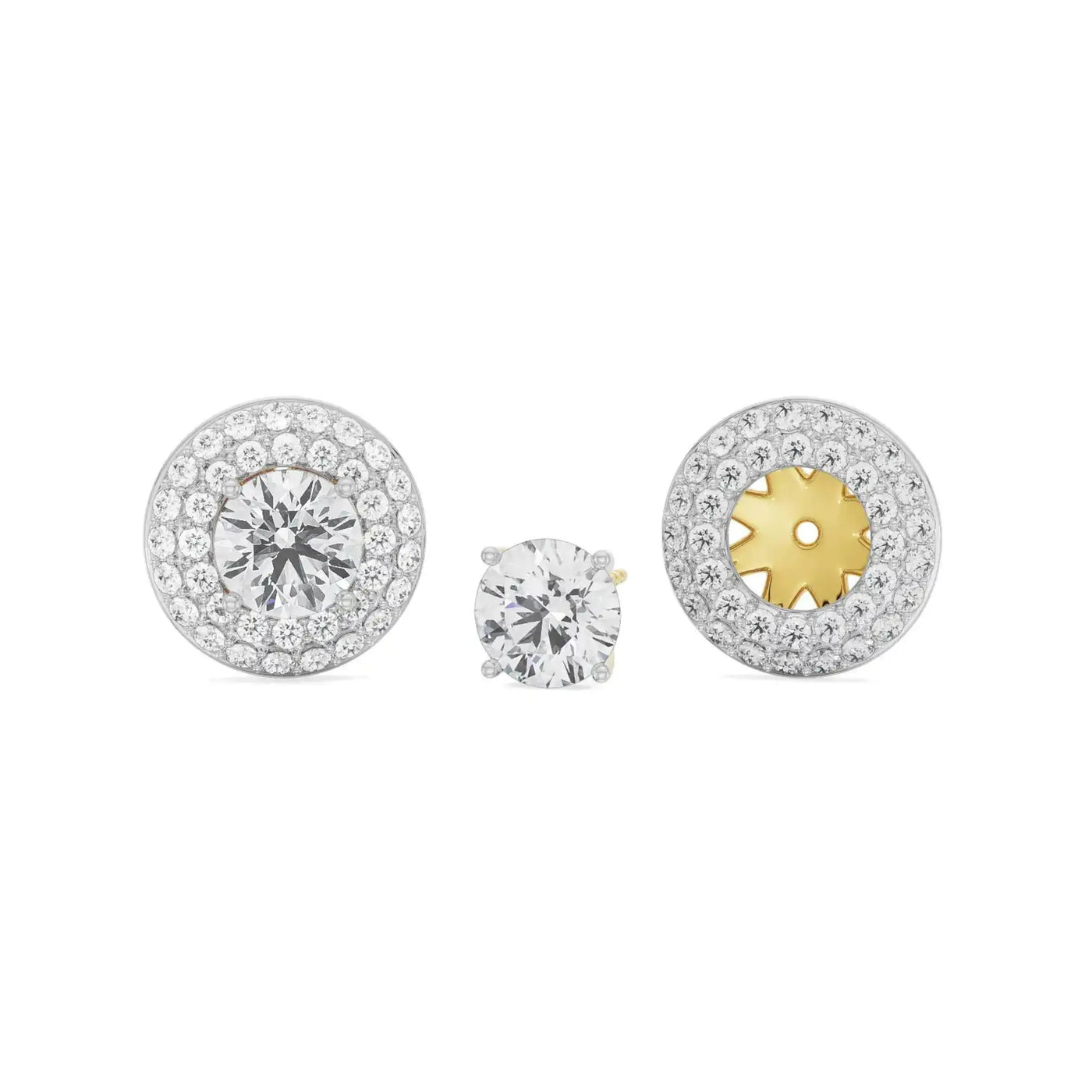 0 25 CT Double Halo Detachable Lab Diamond Studs_in-stock