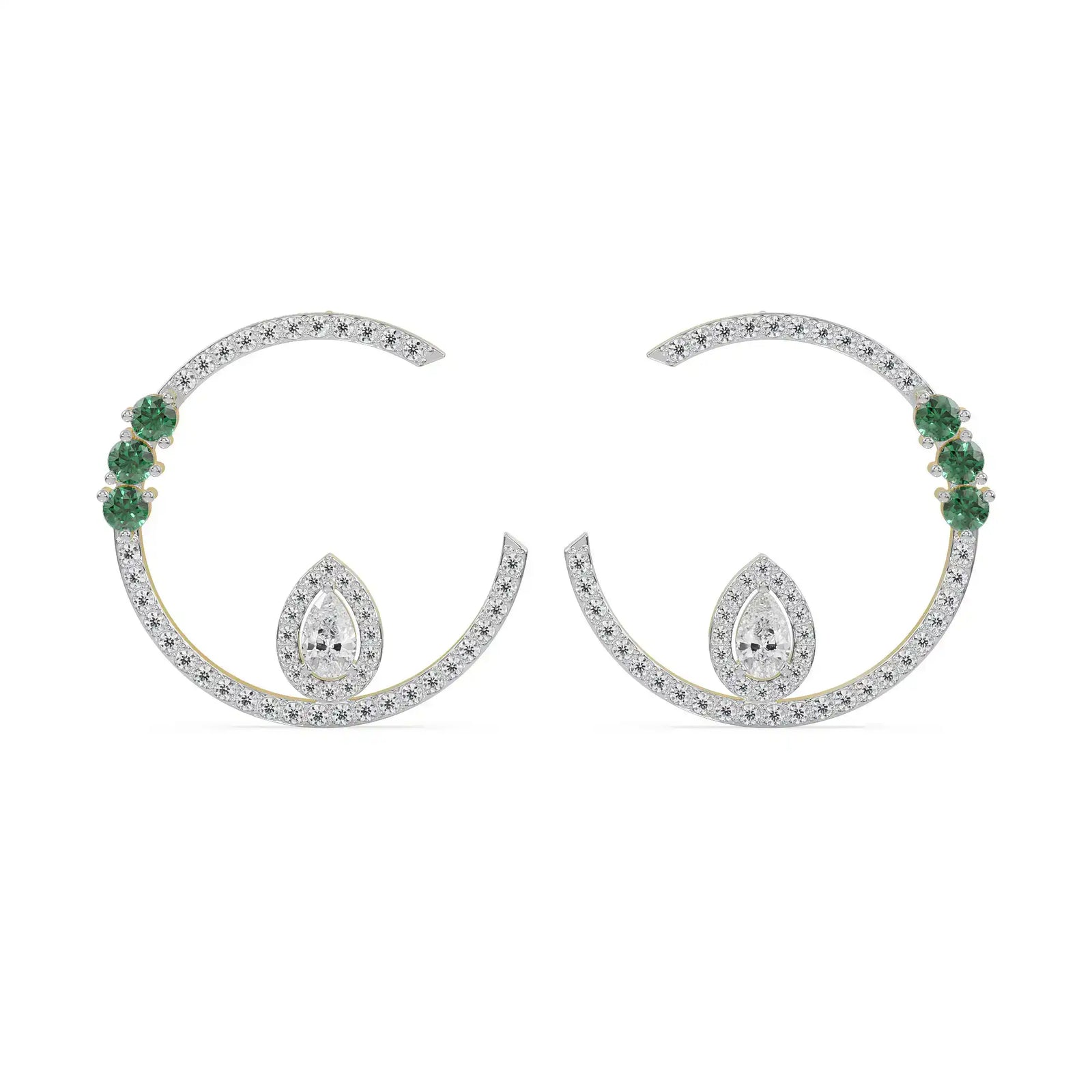 Hazel Front Diamond Hoops Front View