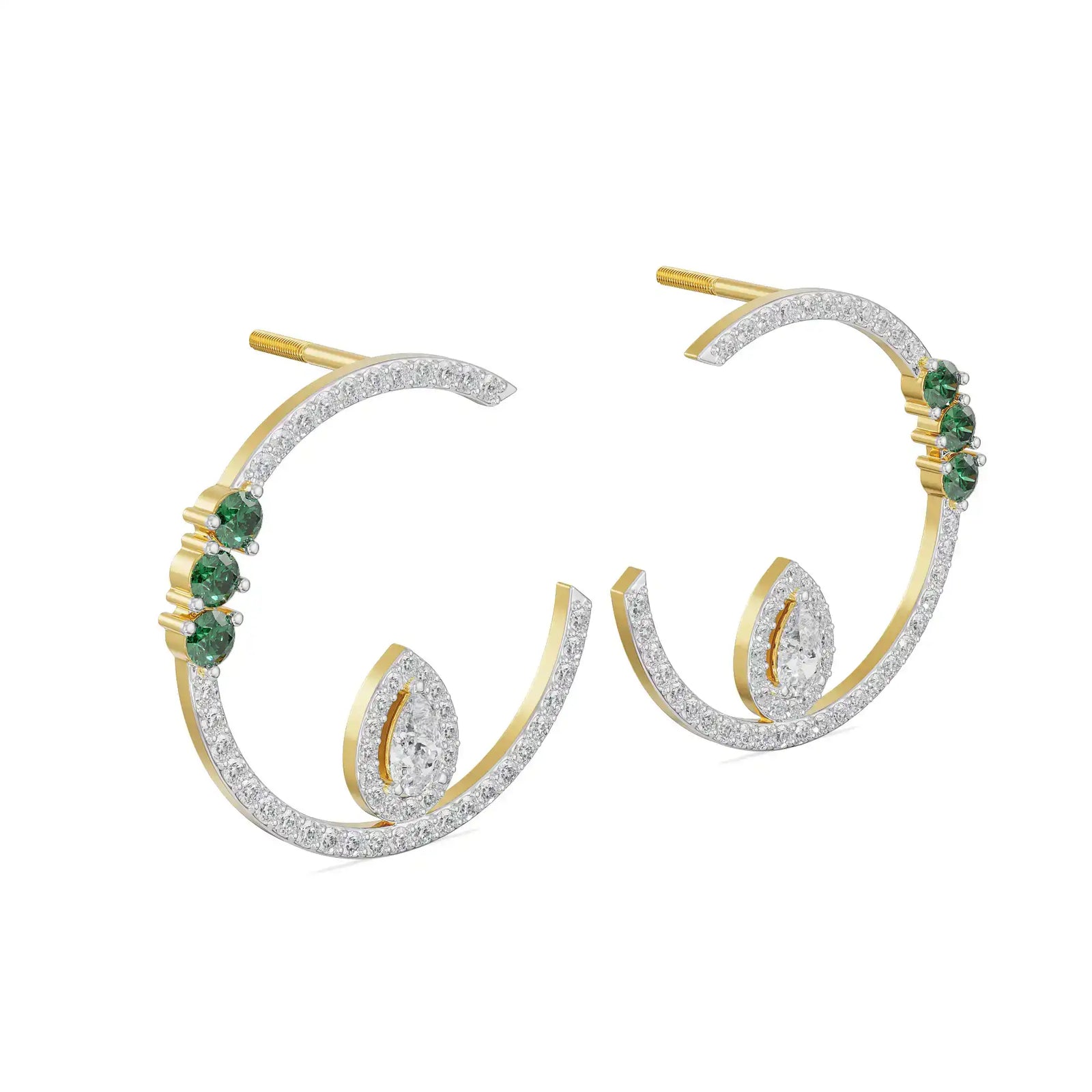 Hazel Front Diamond Hoops Side View