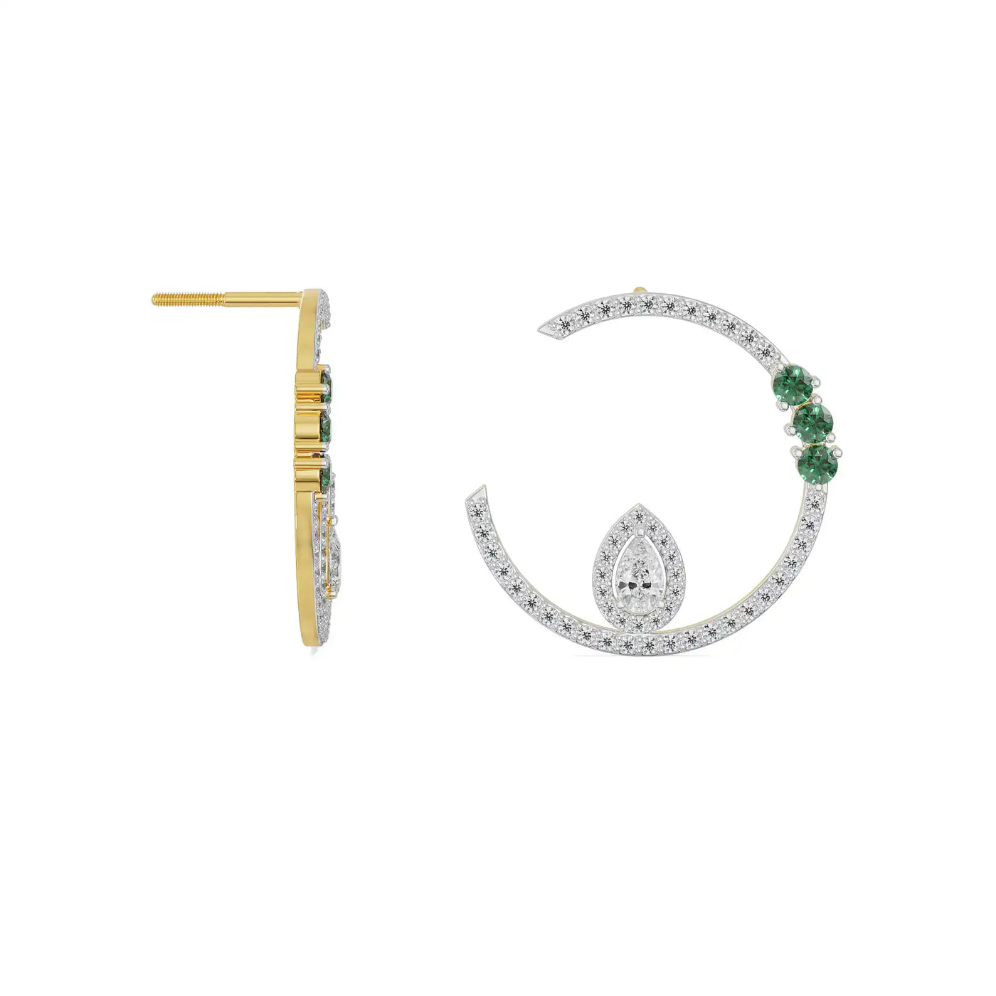 Hazel Front Lab Grown Diamond Hoops