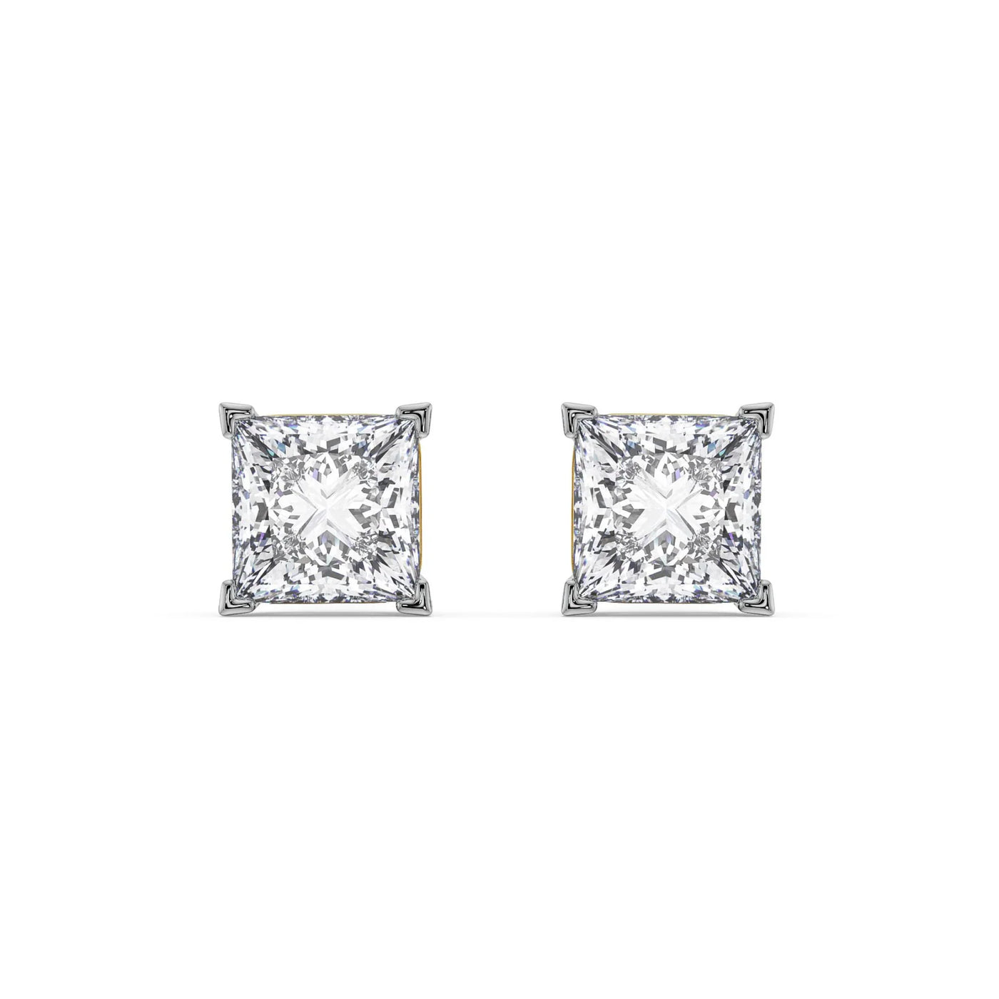 1.5 CT Classic Square Lab Diamond Studs 9KT