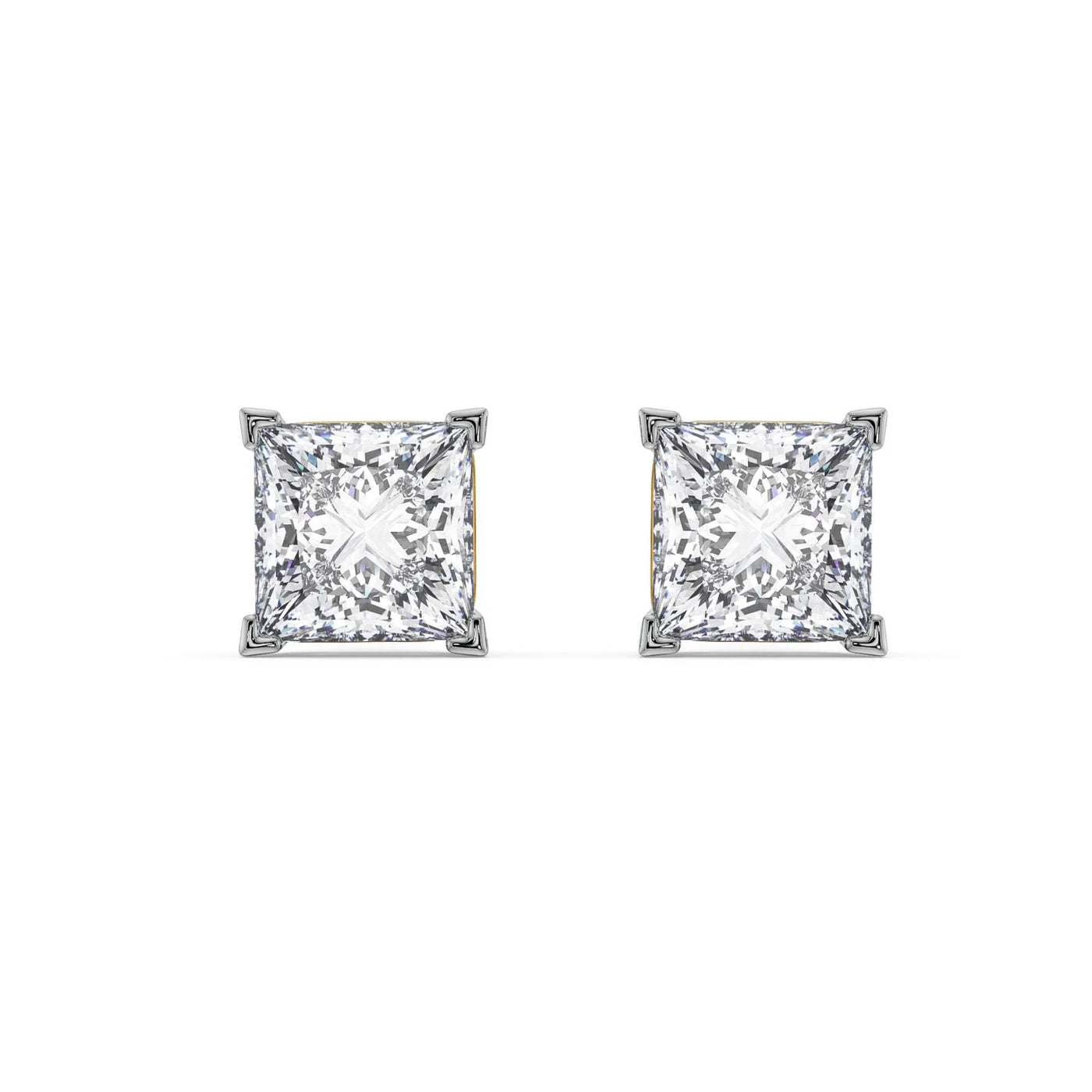2 CT Classic Square Lab Diamond Studs 9KT