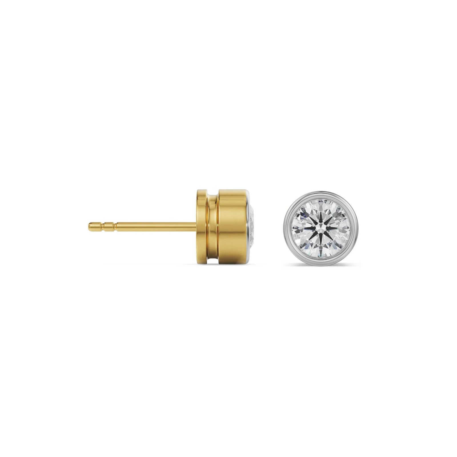 0.5 CT Solid Round Diamond Studs Prospective View