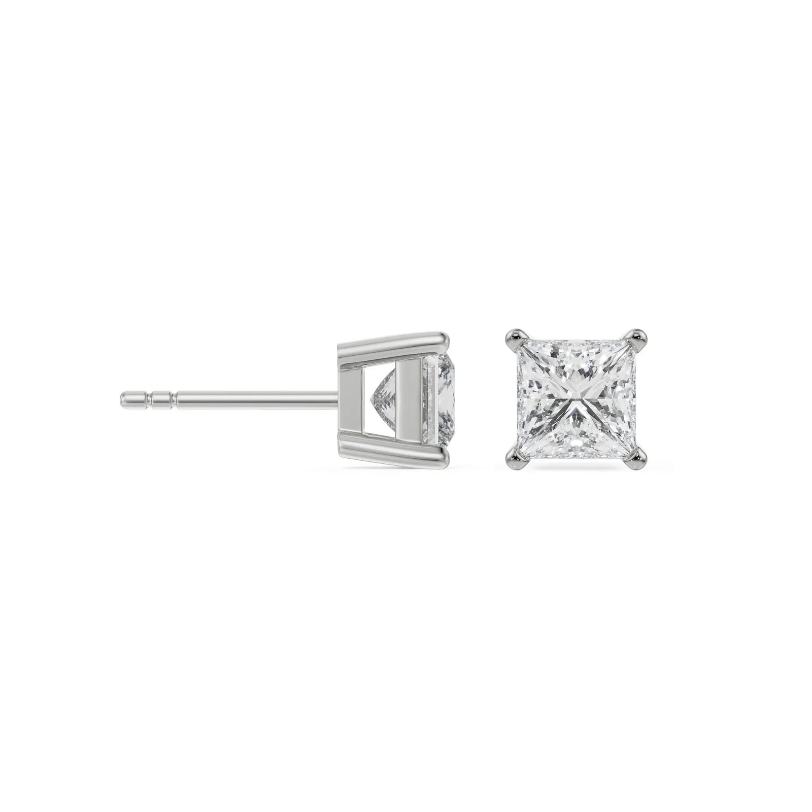 0.5 CT Timeless Princess Solitaire Studs Prospective View
