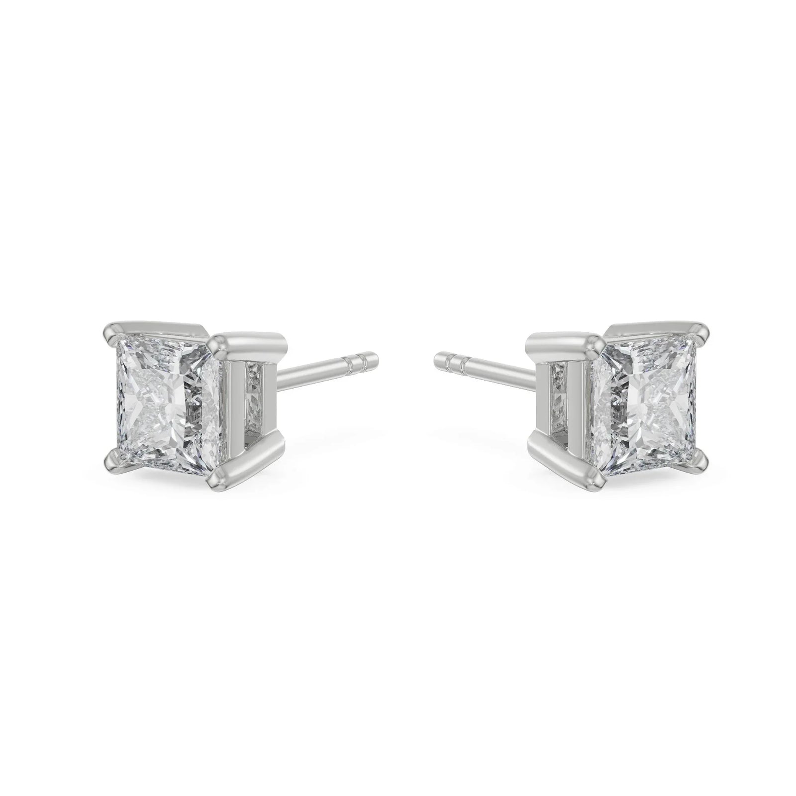 0.5 CT Timeless Princess Solitaire Studs Side View