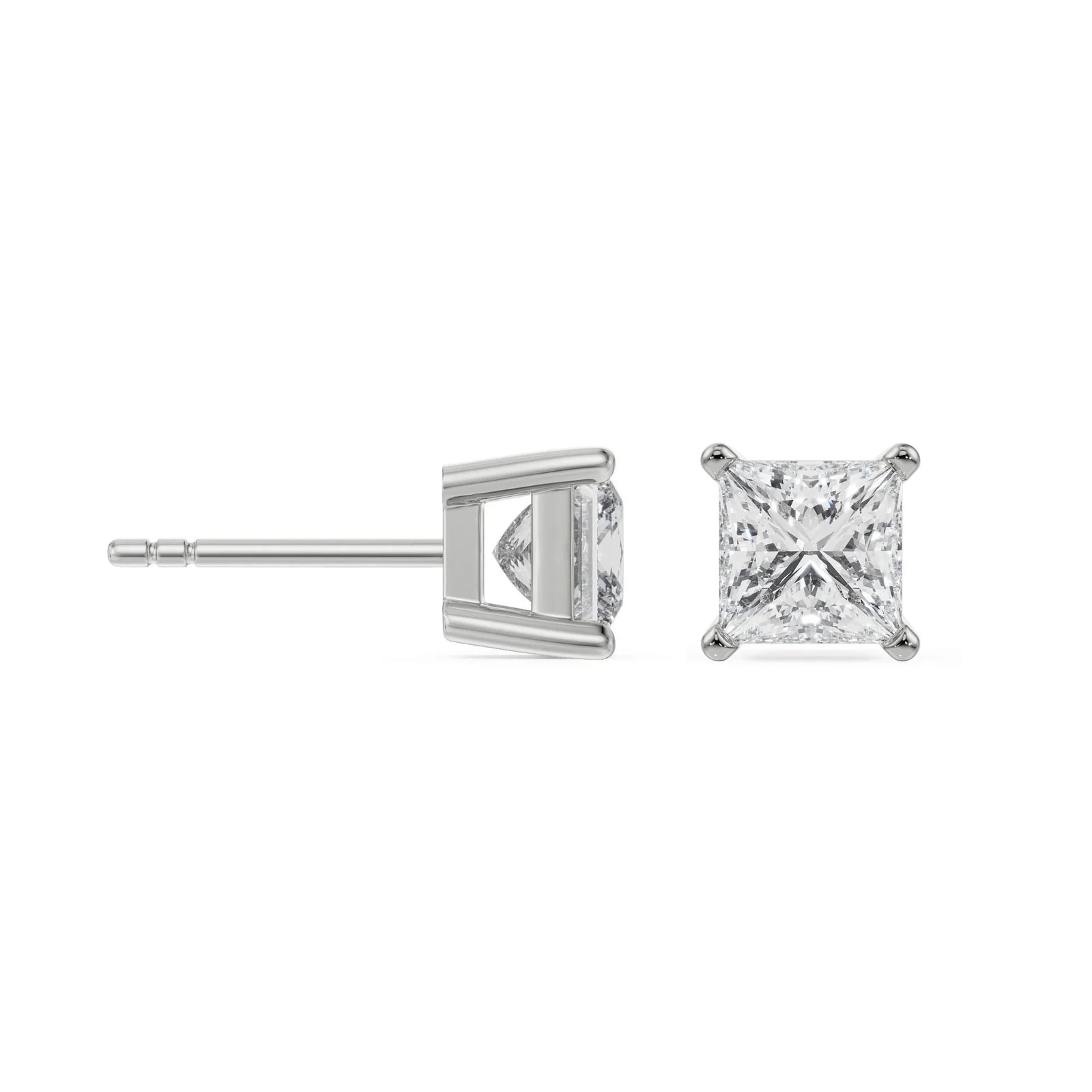 1 CT Timeless Princess Solitaire Studs Prospective View