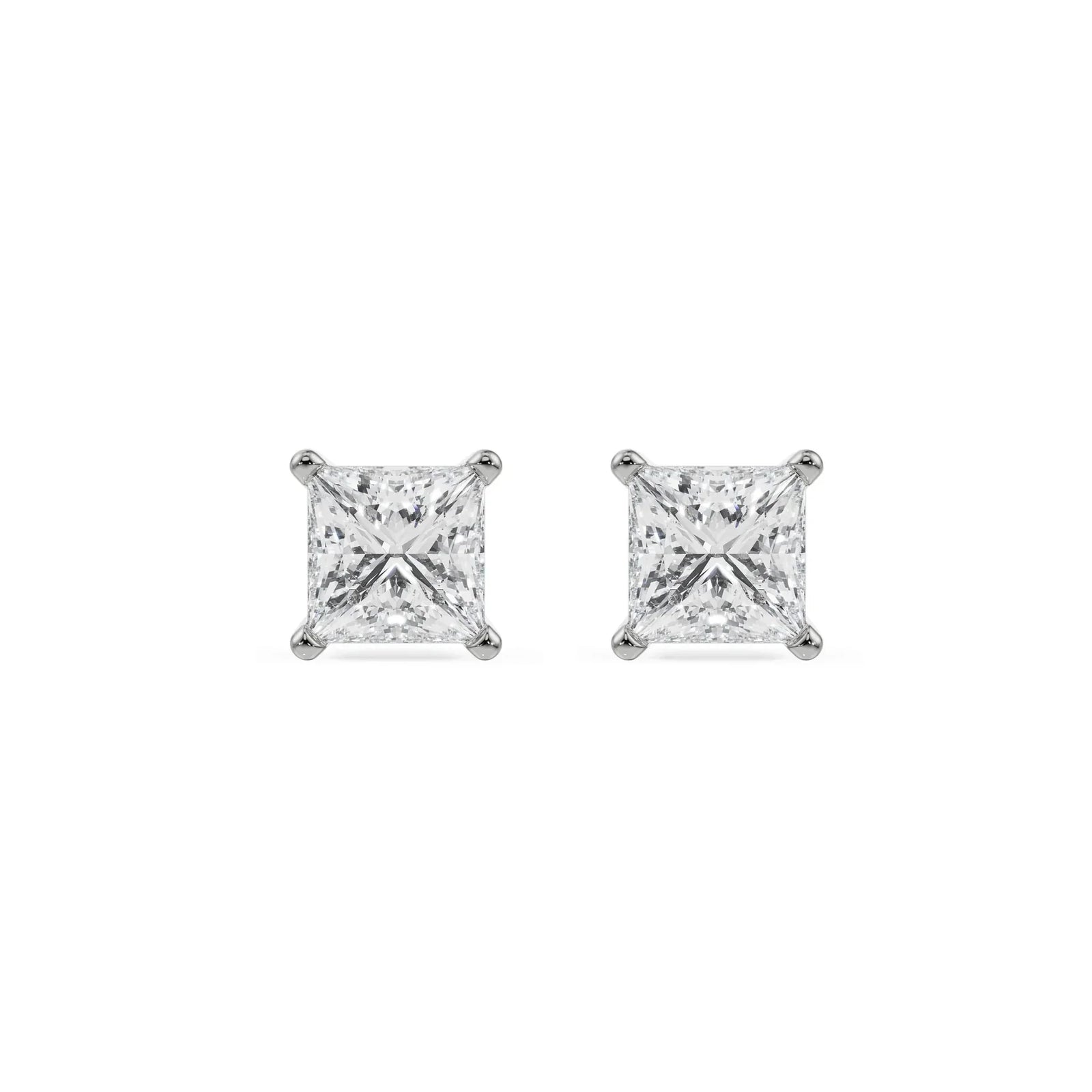 1 CT Timeless Princess Lab Grown Diamond Solitaire Studs 9KT