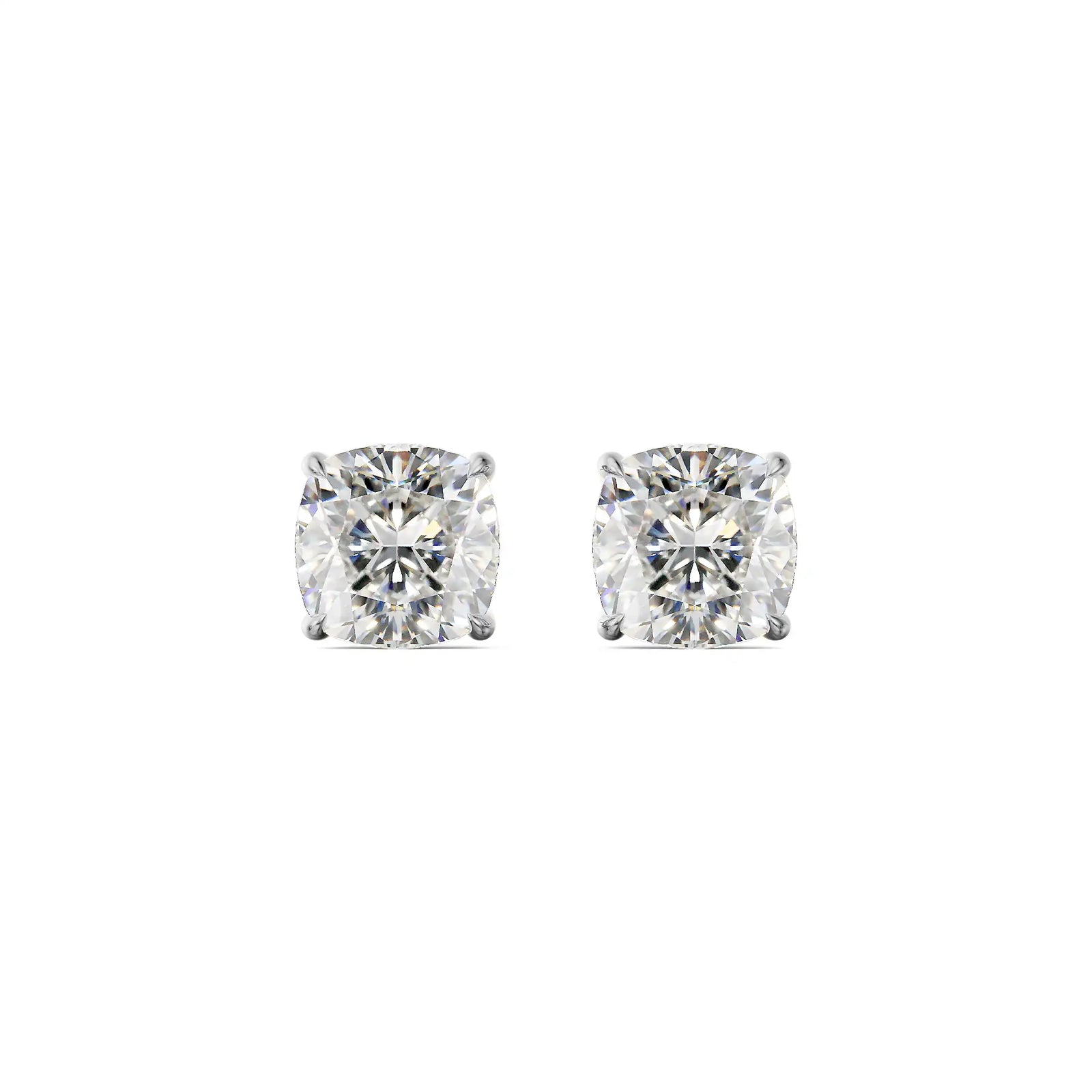 1 CT Cushion Diamond Studs Front View