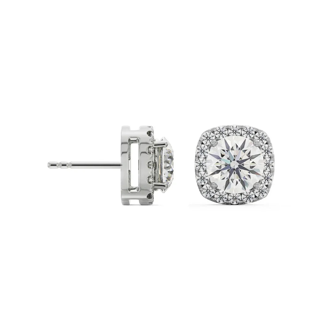 Tisha Halo Round Lab Grown Diamond Studs