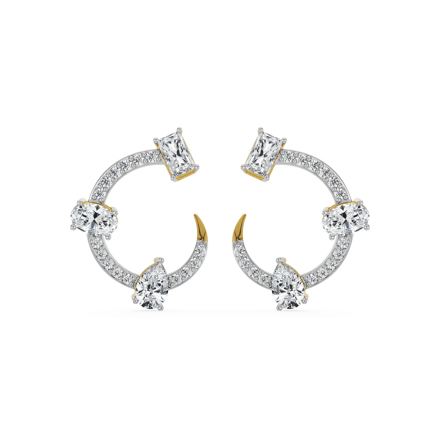 Trio Solitaire Lab Grown Diamond Hoop 9KT