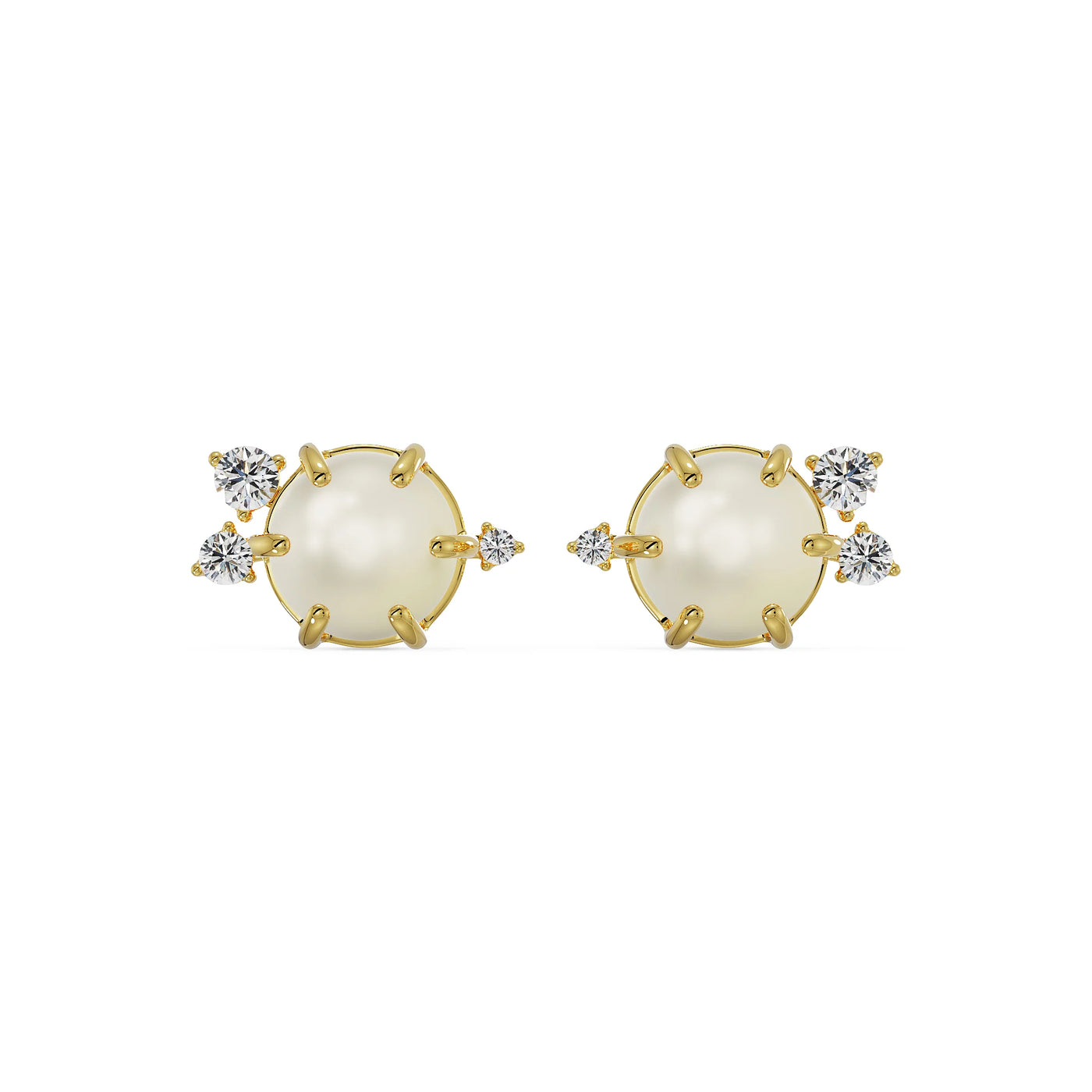 Pearly Lab Grown Diamond Studs