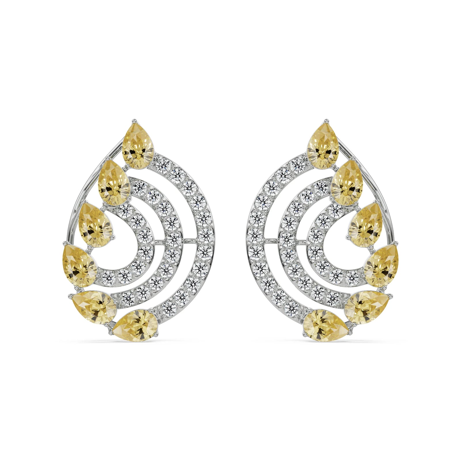 Fiery Festive Diamond Studs Fornt View
