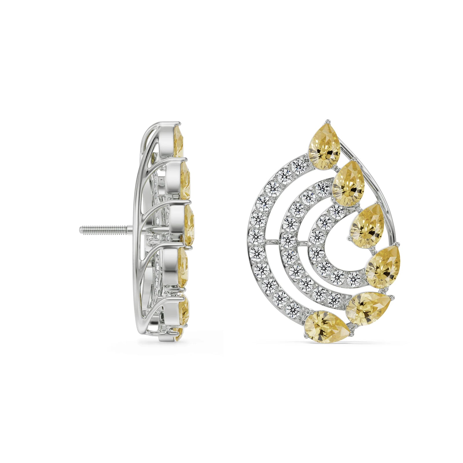 Fiery Festive Diamond Studs Left view
