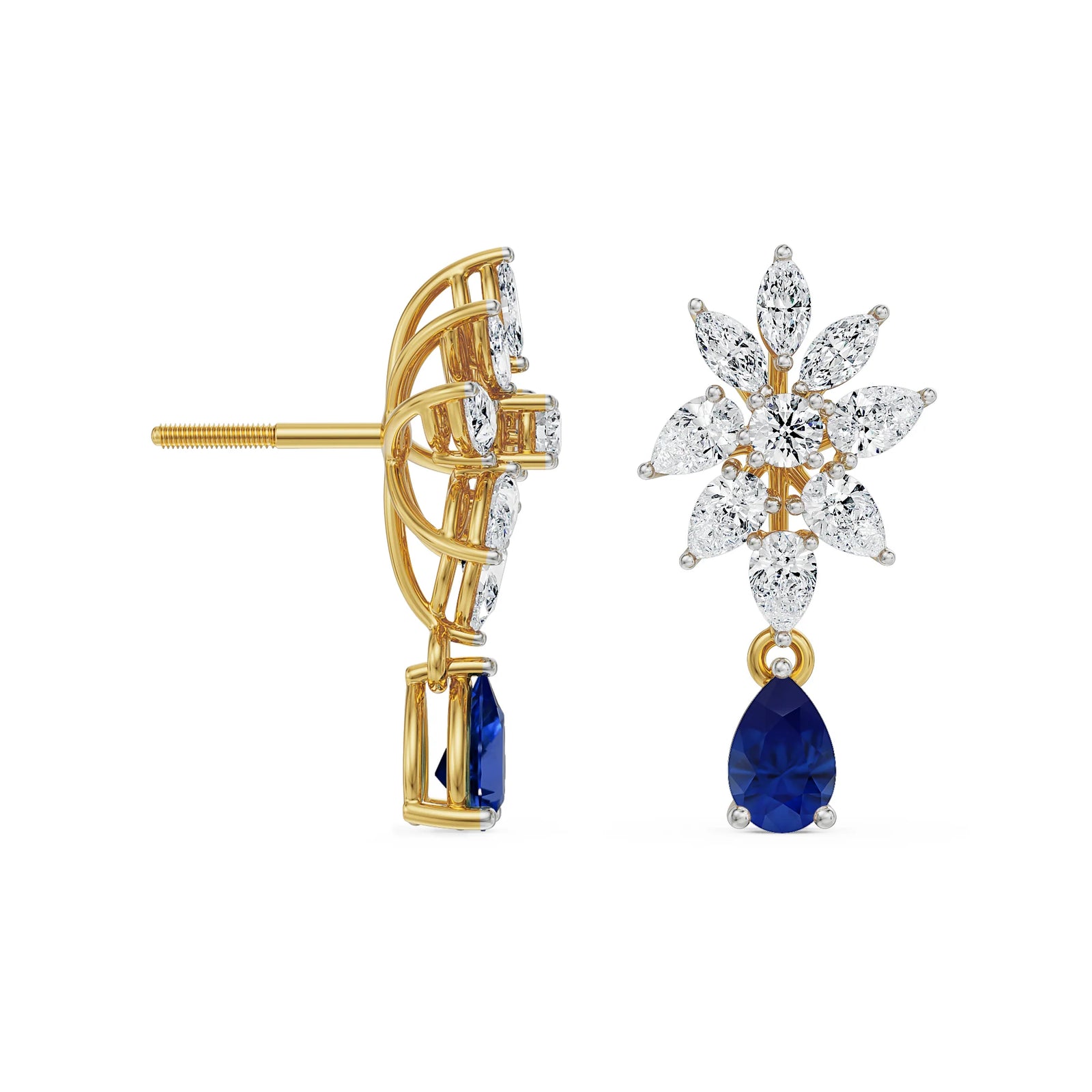 Beautiful Blue Diamond Drops Right View