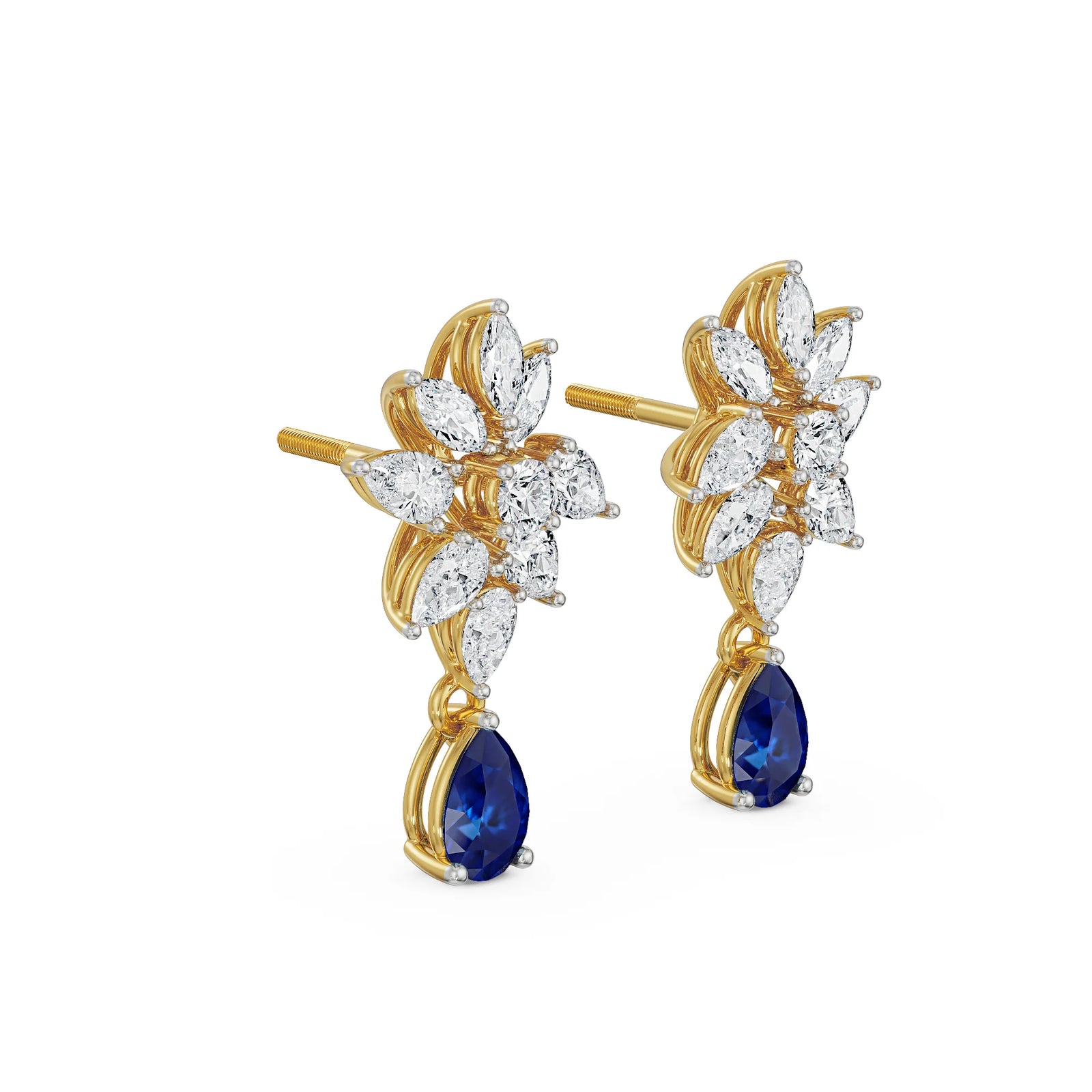 Beautiful Blue Diamond Drops Left view