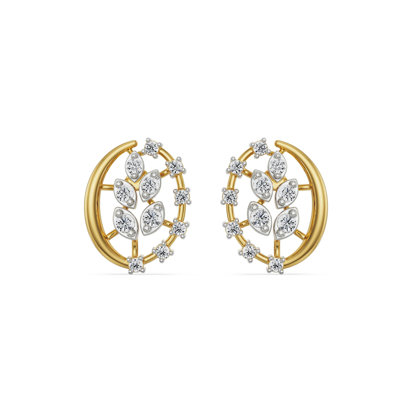 Leafy Lab Grown Diamond Studs