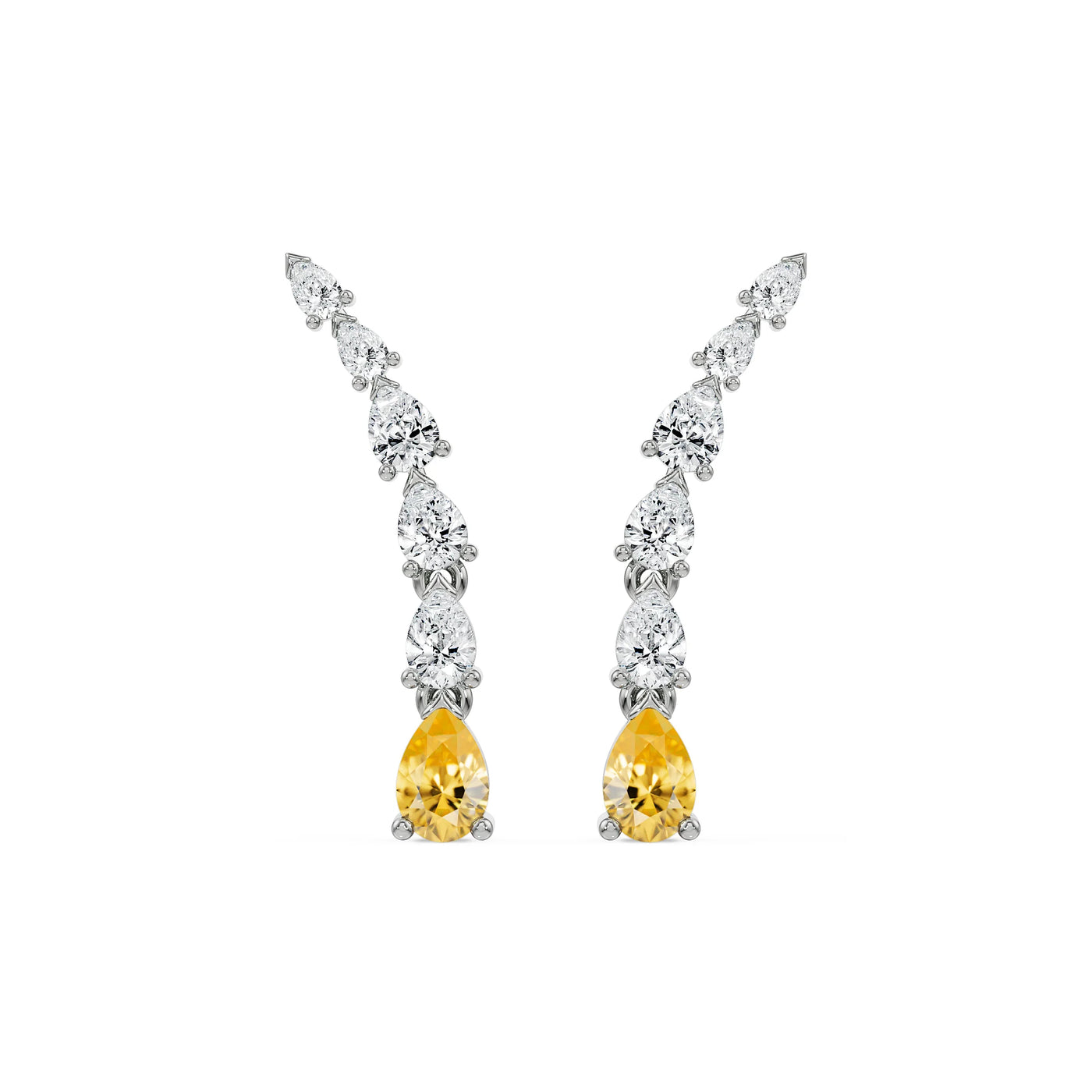 Pear Cut Diamond Ear Climbers_in_stock