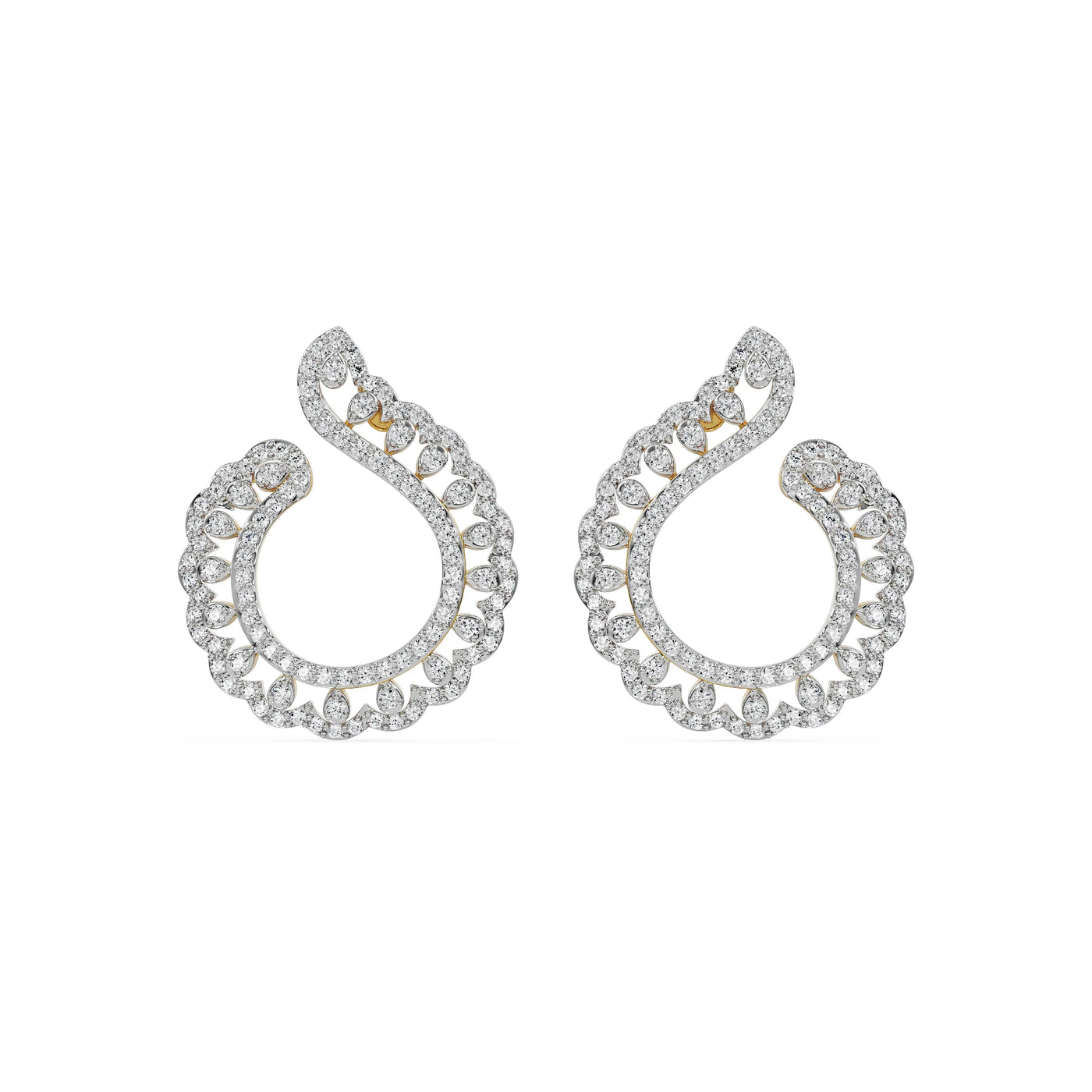 Feather Shaped Lab Grown Diamond Earrings