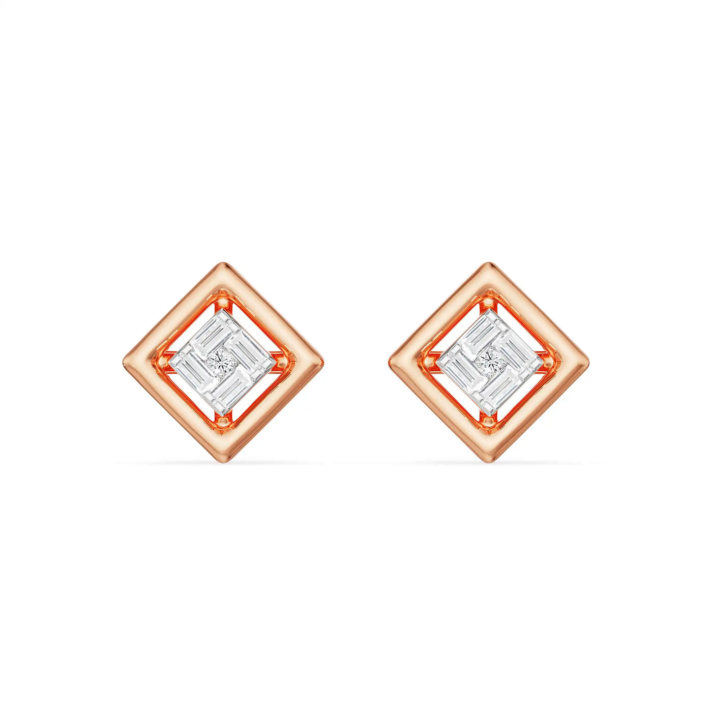 Geometric Allure Lab Grown Diamond Studs 9KT