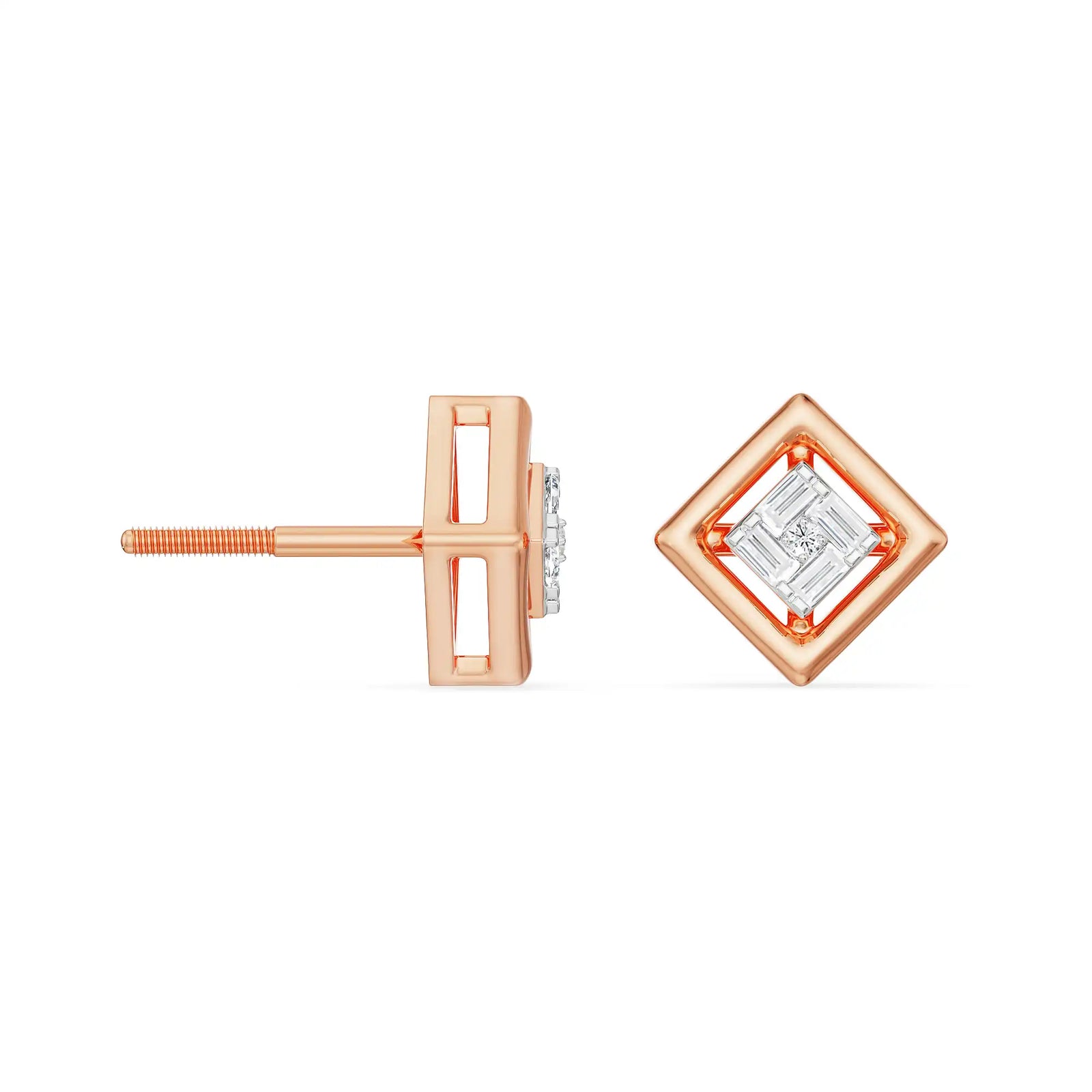 Geometric Allure Lab Grown Diamond Studs 9KT