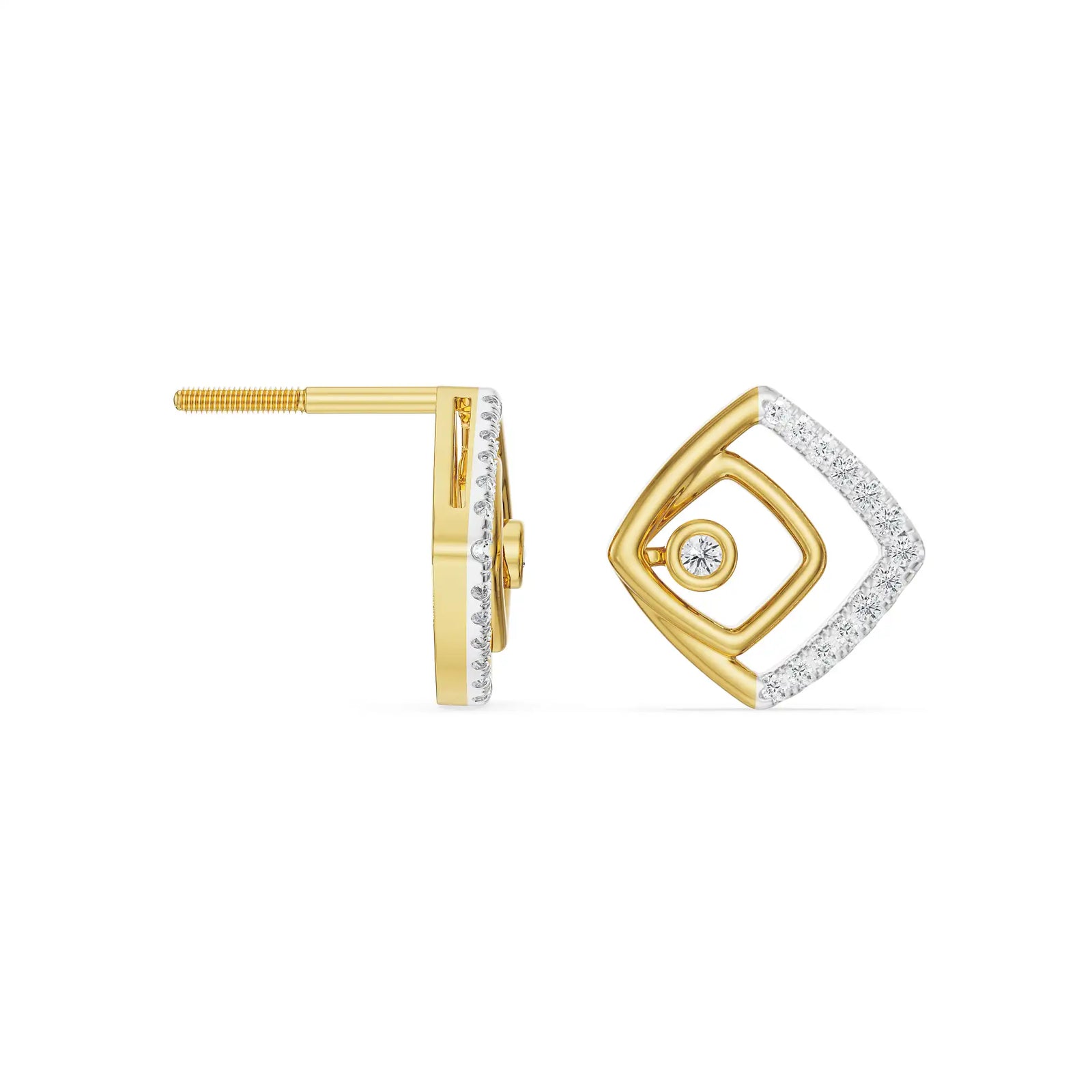 Glimmering Maze Diamond Earrings Prospective view
