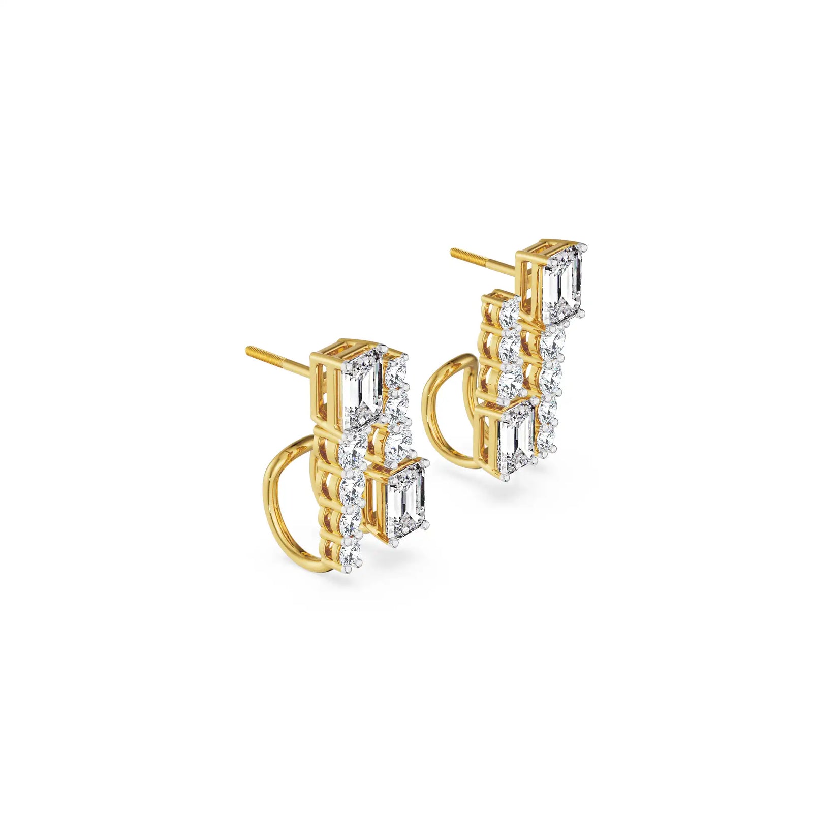 Two Way Mixed Stone Studs right view
