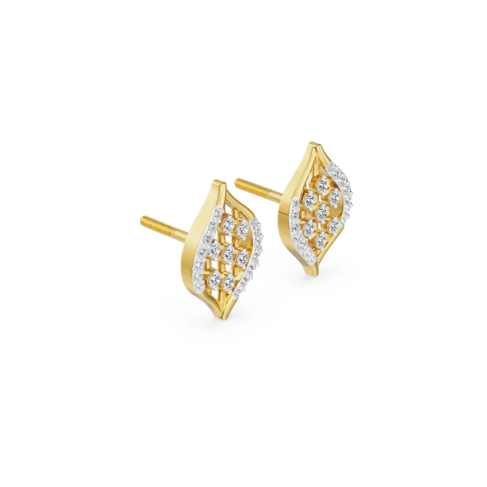 Parallel Stroke Diamond Earrings right view