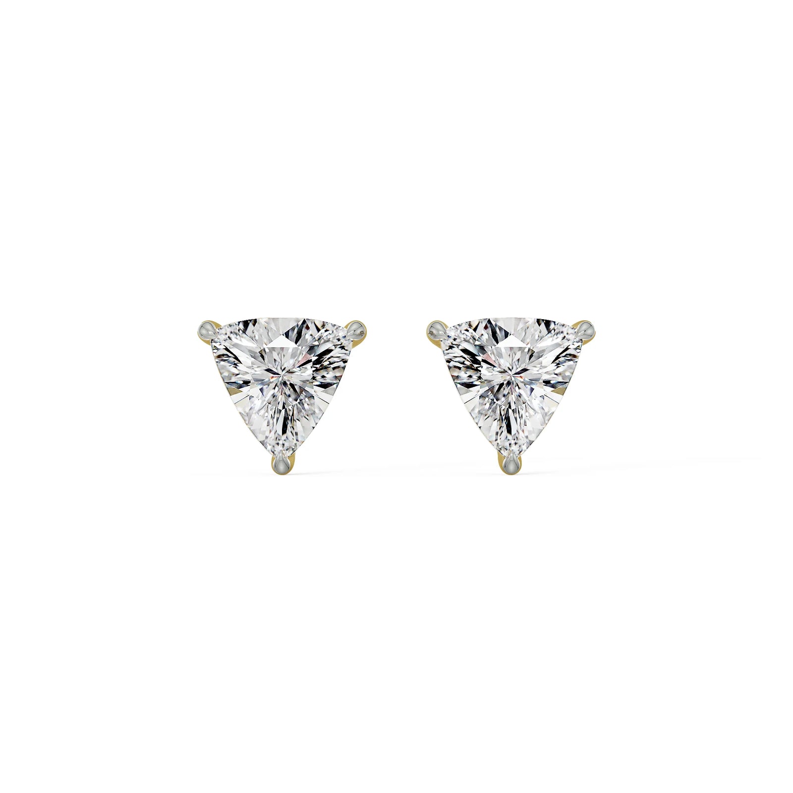 0.5 CT Trillion Curved Solitaire Studs Front View