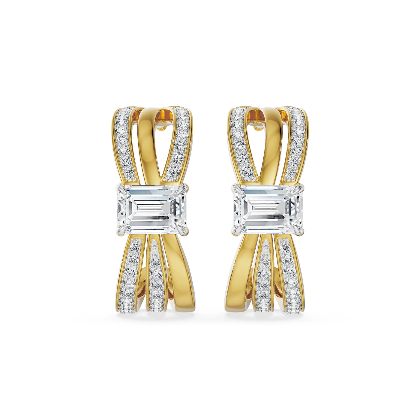 Ribbon Lab Grown Diamond Hoop Earrings