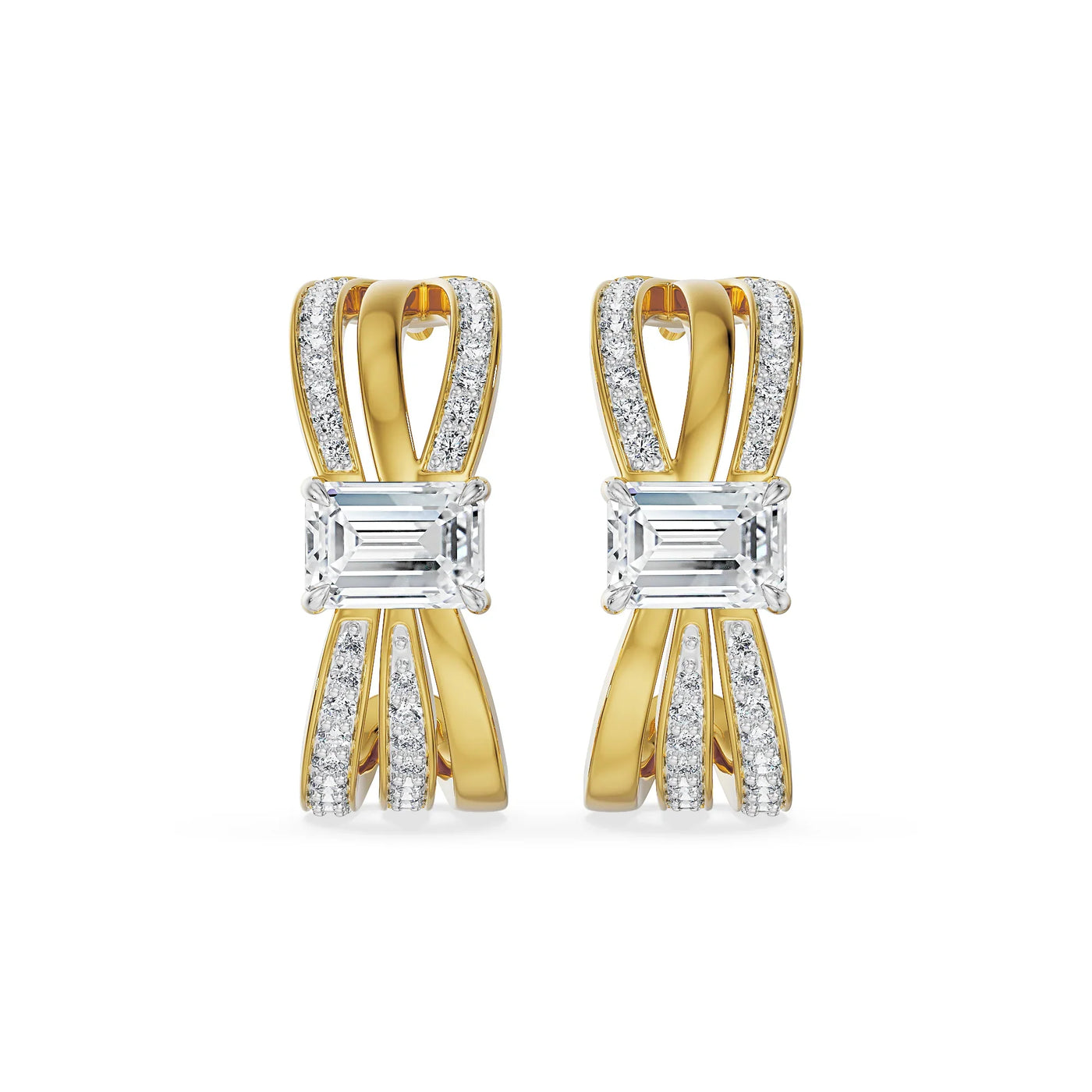 Ribbon Lab Grown Diamond Hoop Earrings 9KT