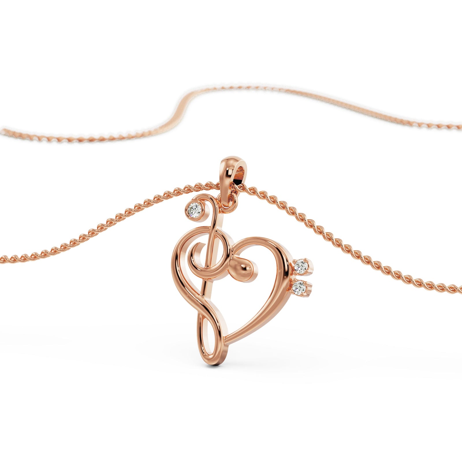 Heart Beat Diamond Pendant Front view