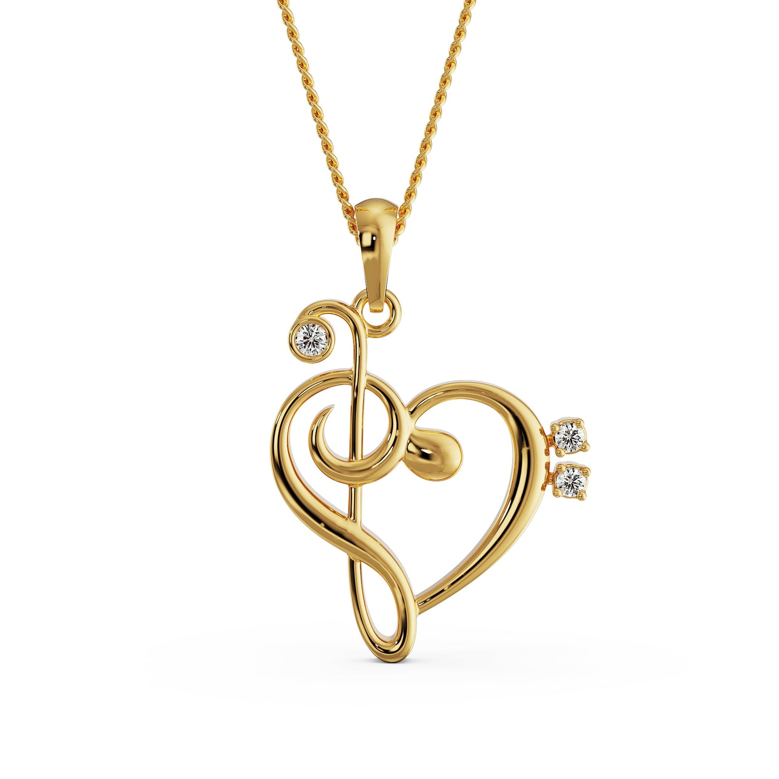 Heart Beat Diamond Pendant Front view