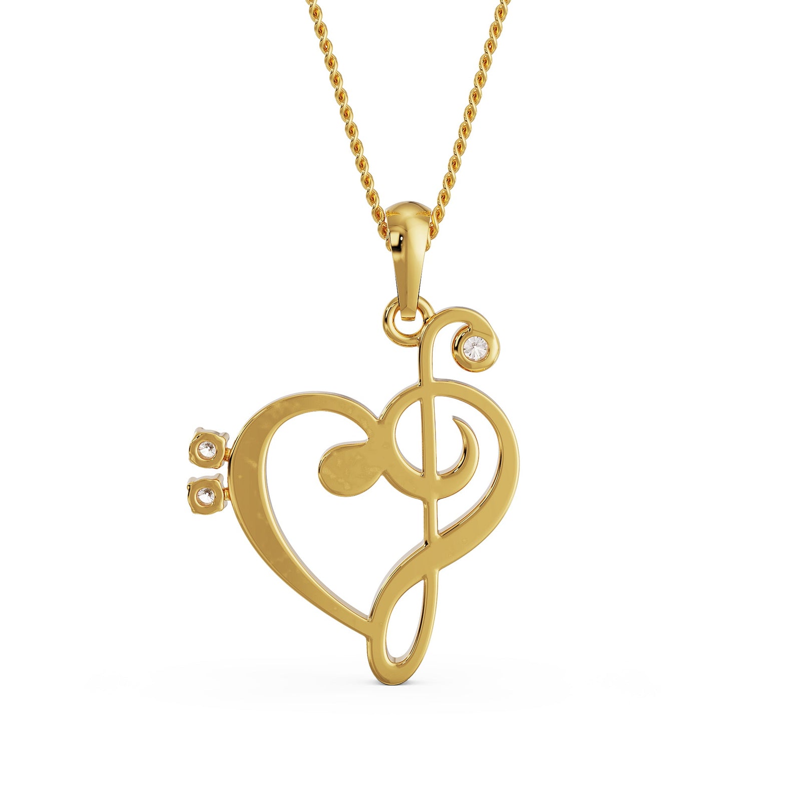 Heart Beat Diamond Pendant Back view