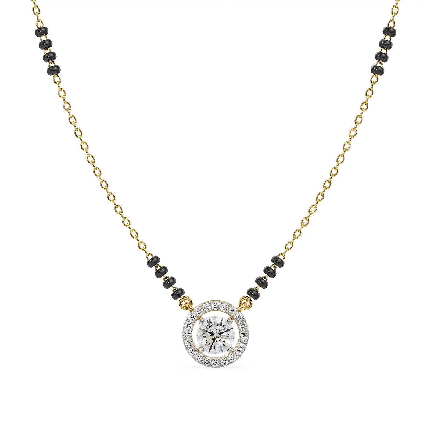 0.5 CT Halo Lab Grown Diamond Mangalsutra