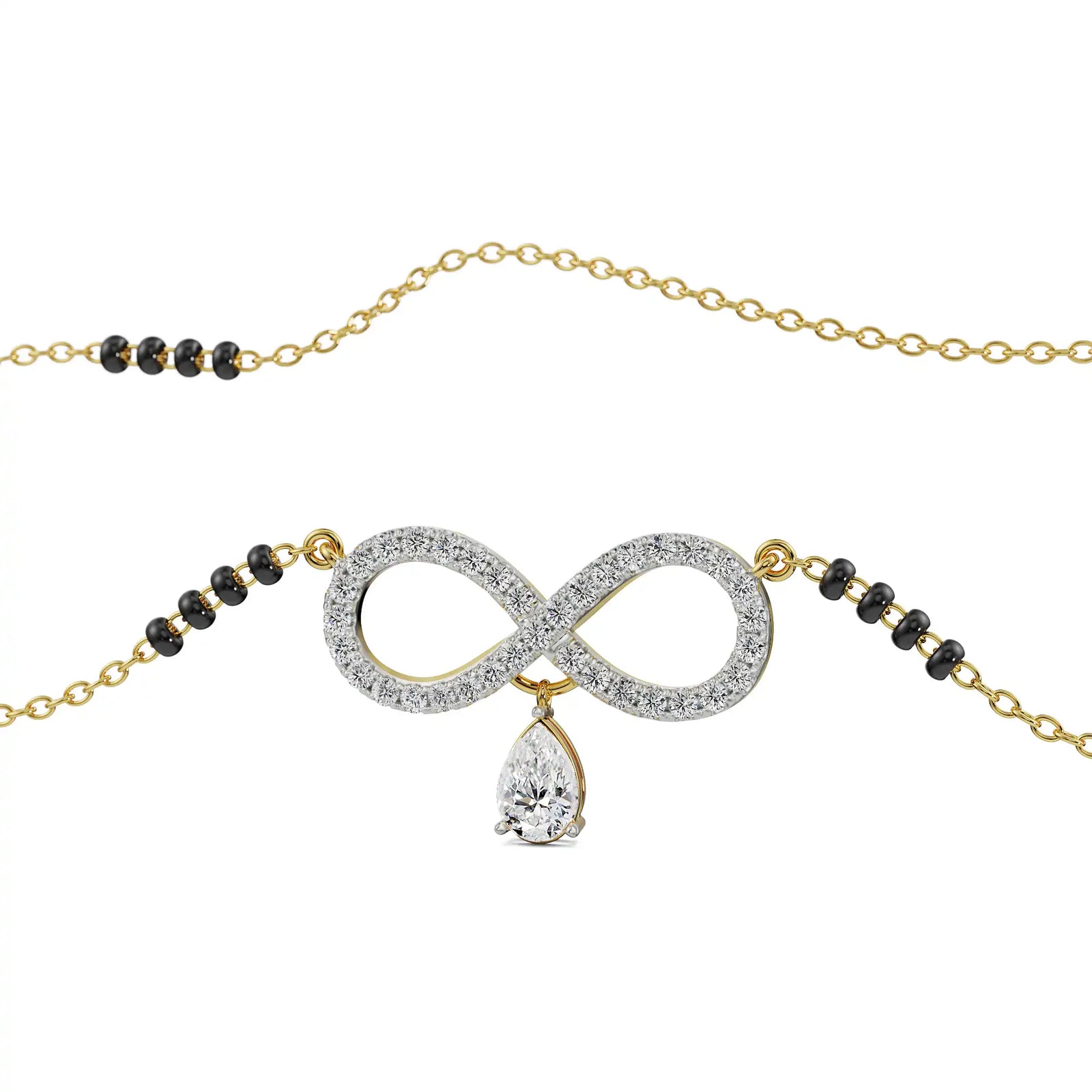 Infinity Drop Lab Grown Diamond Mangalsutra Front View