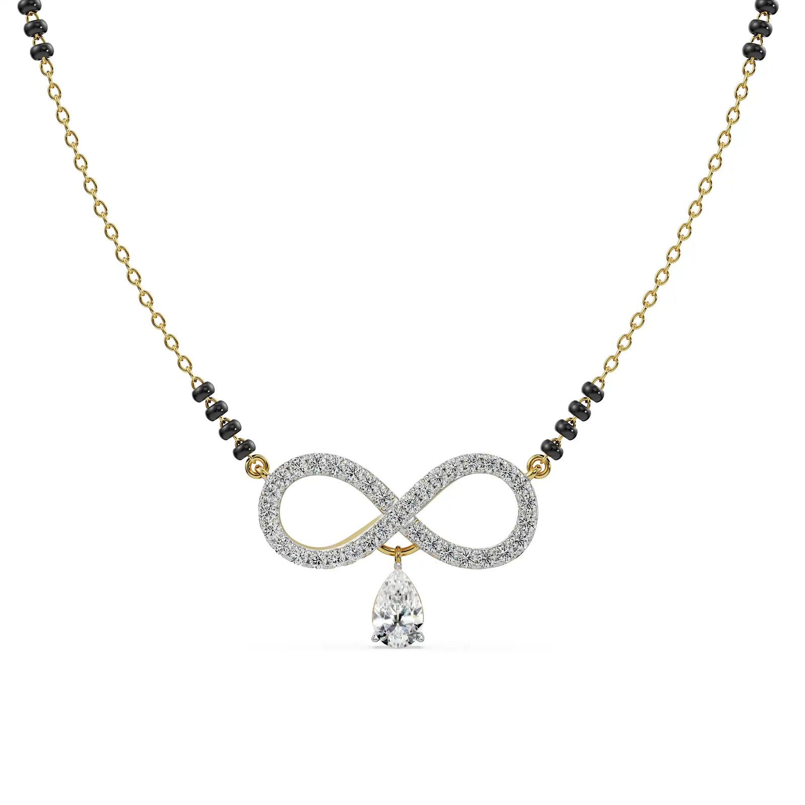 Infinity Drop Diamond Mangalsutra Front View