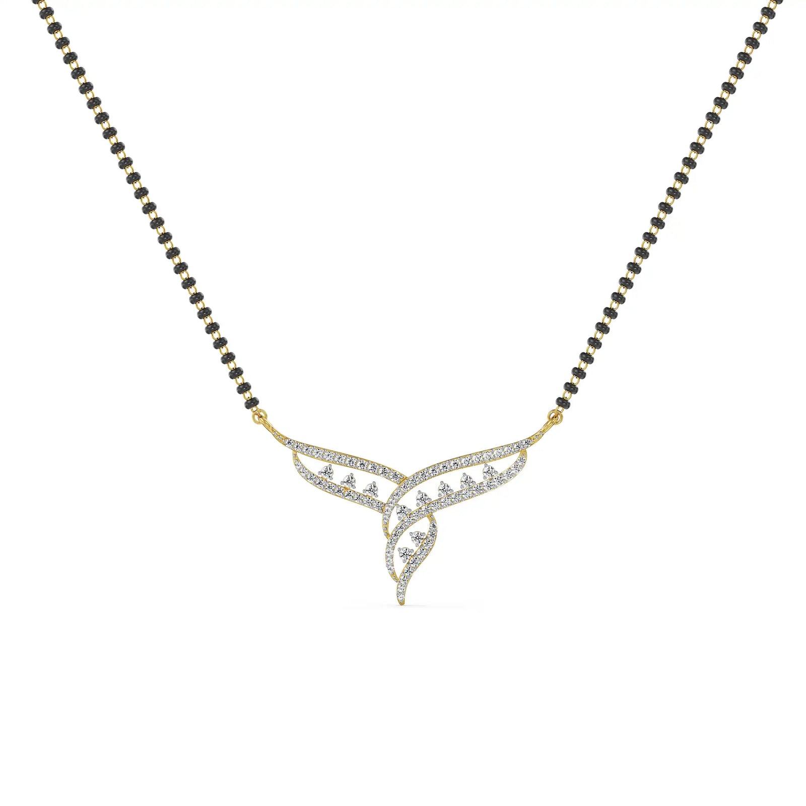 Nirvana Lab Grown Diamond Mangalsutra - front view in 9KT