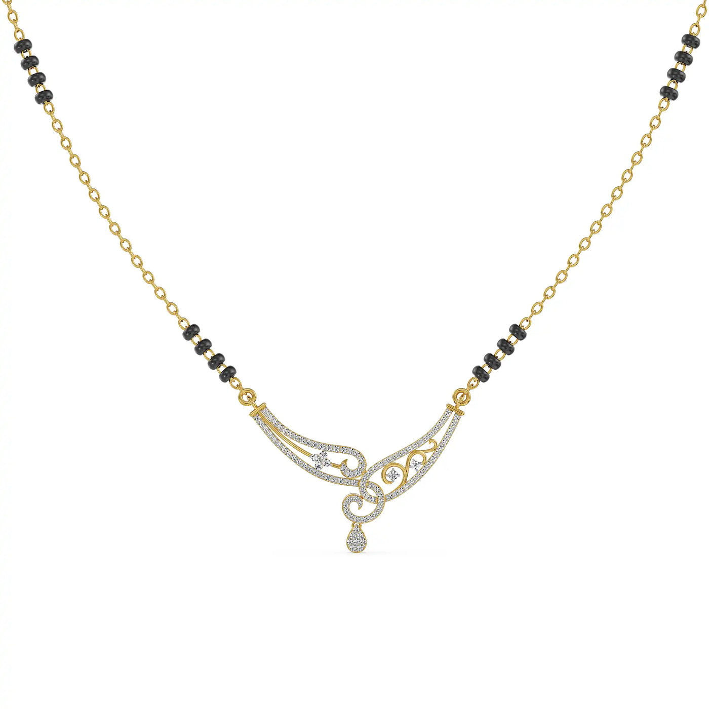 Aranya Floral Lab Grown Diamond Mangalsutra 9KT